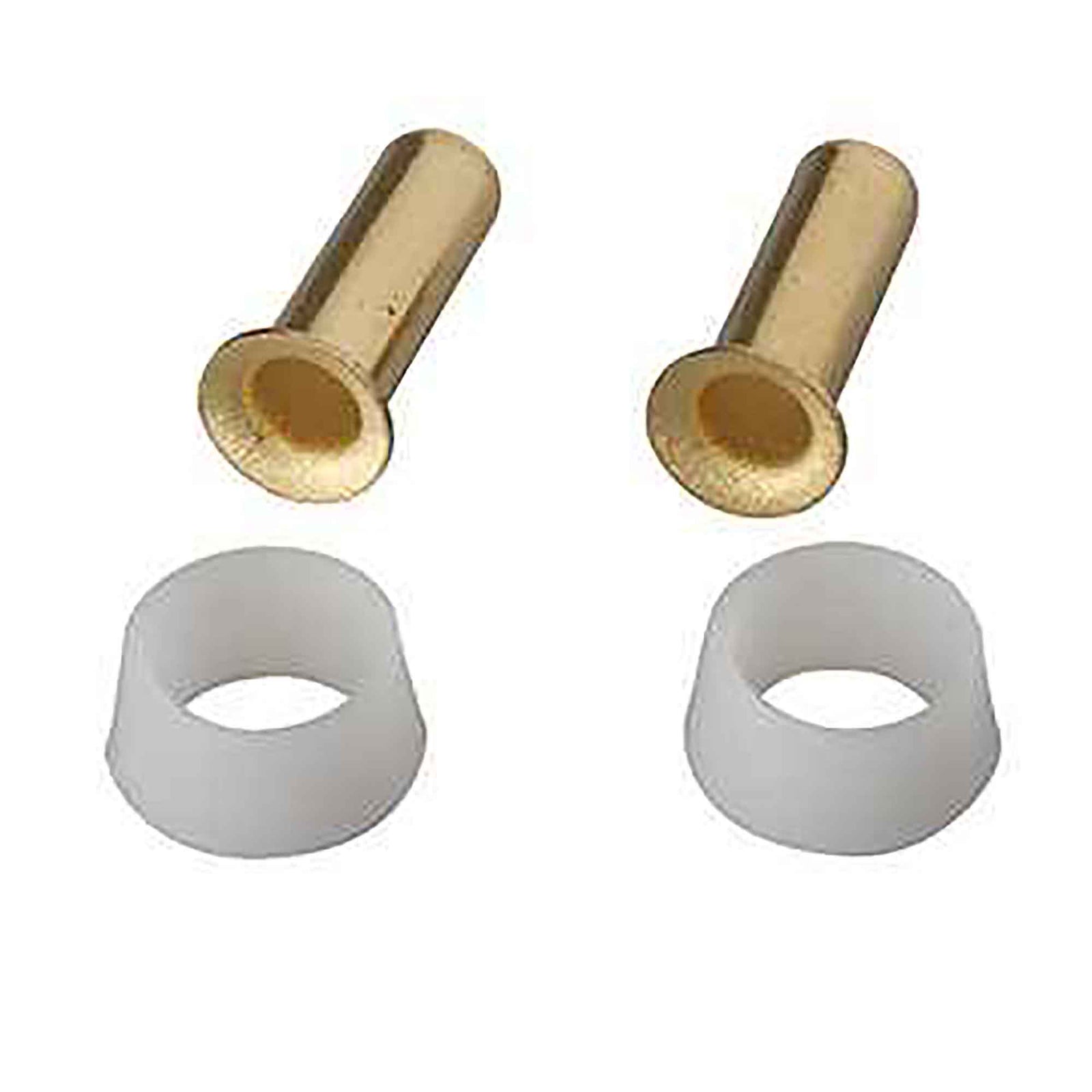 Insertion en laiton et manchon de plastique 1/4'', 2 unités