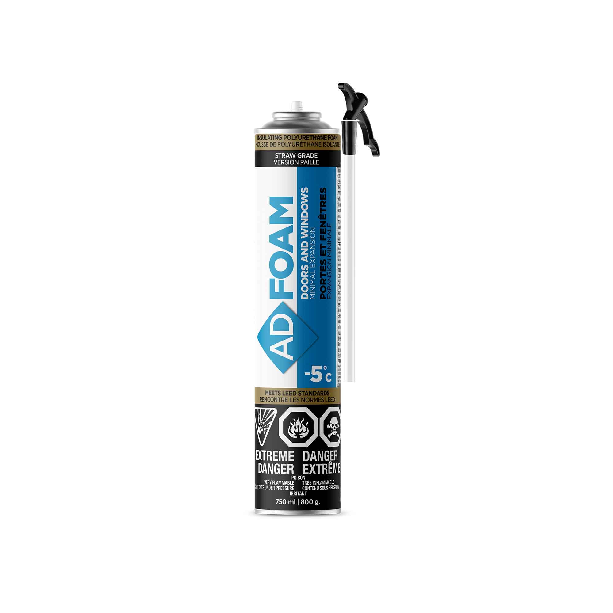Mousse de polyuréthane isolante version paille -5 °C, 750 ml