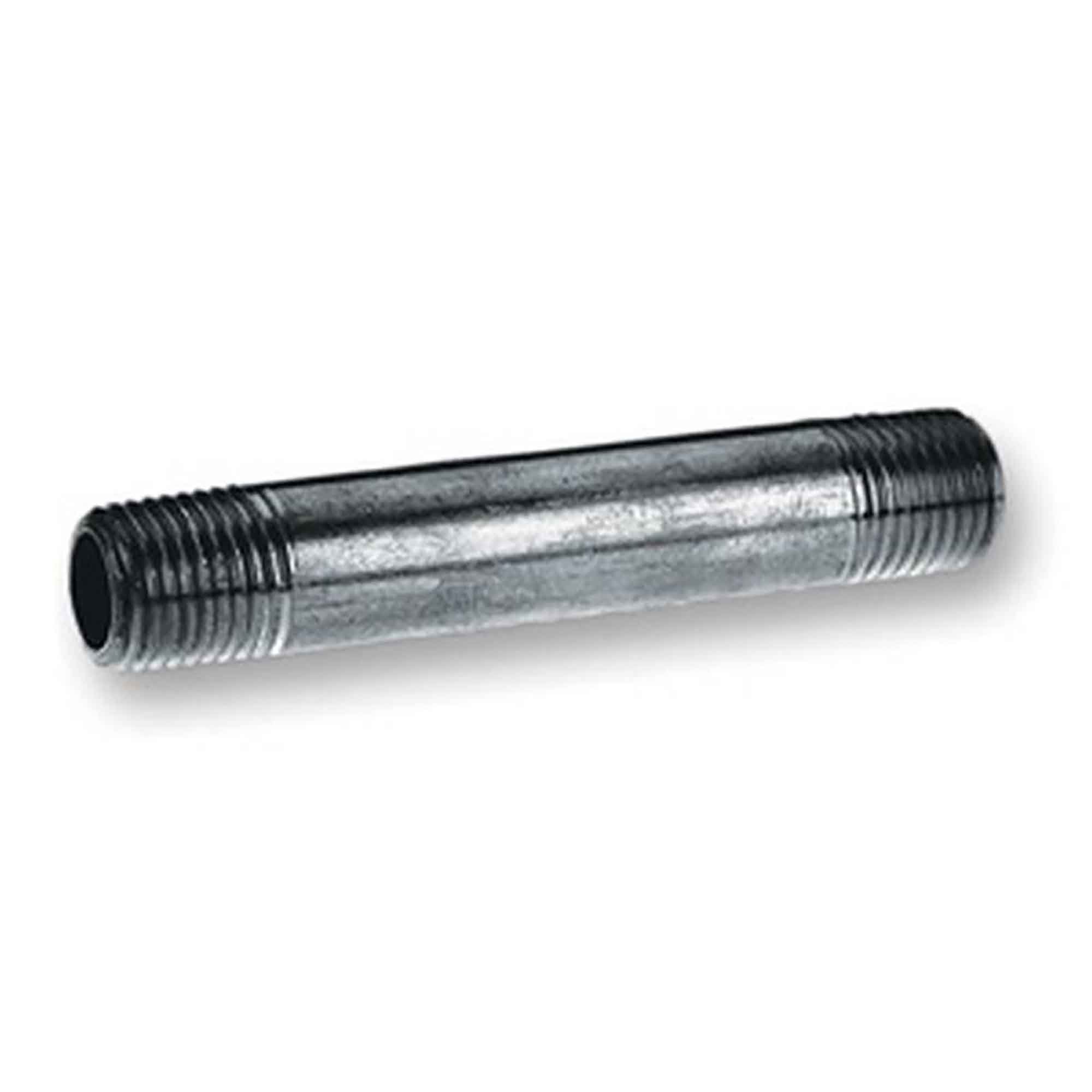 Mamelon en acier galvanisé, 1-1/4" x 6"
