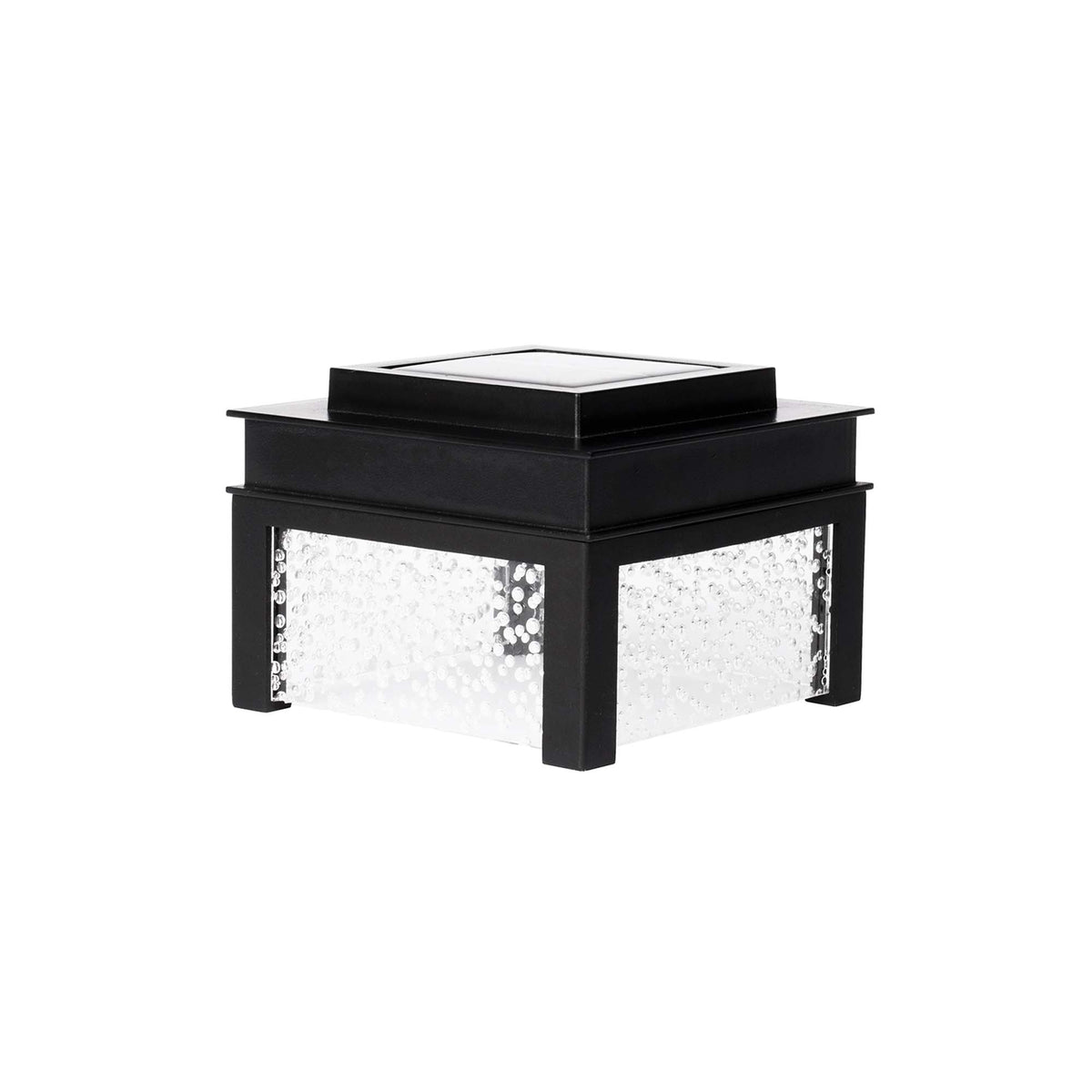 Capuchon solaire à éclairage DEL avec verre bullé pour poteau de 4&#39;&#39; x 4&#39;&#39;