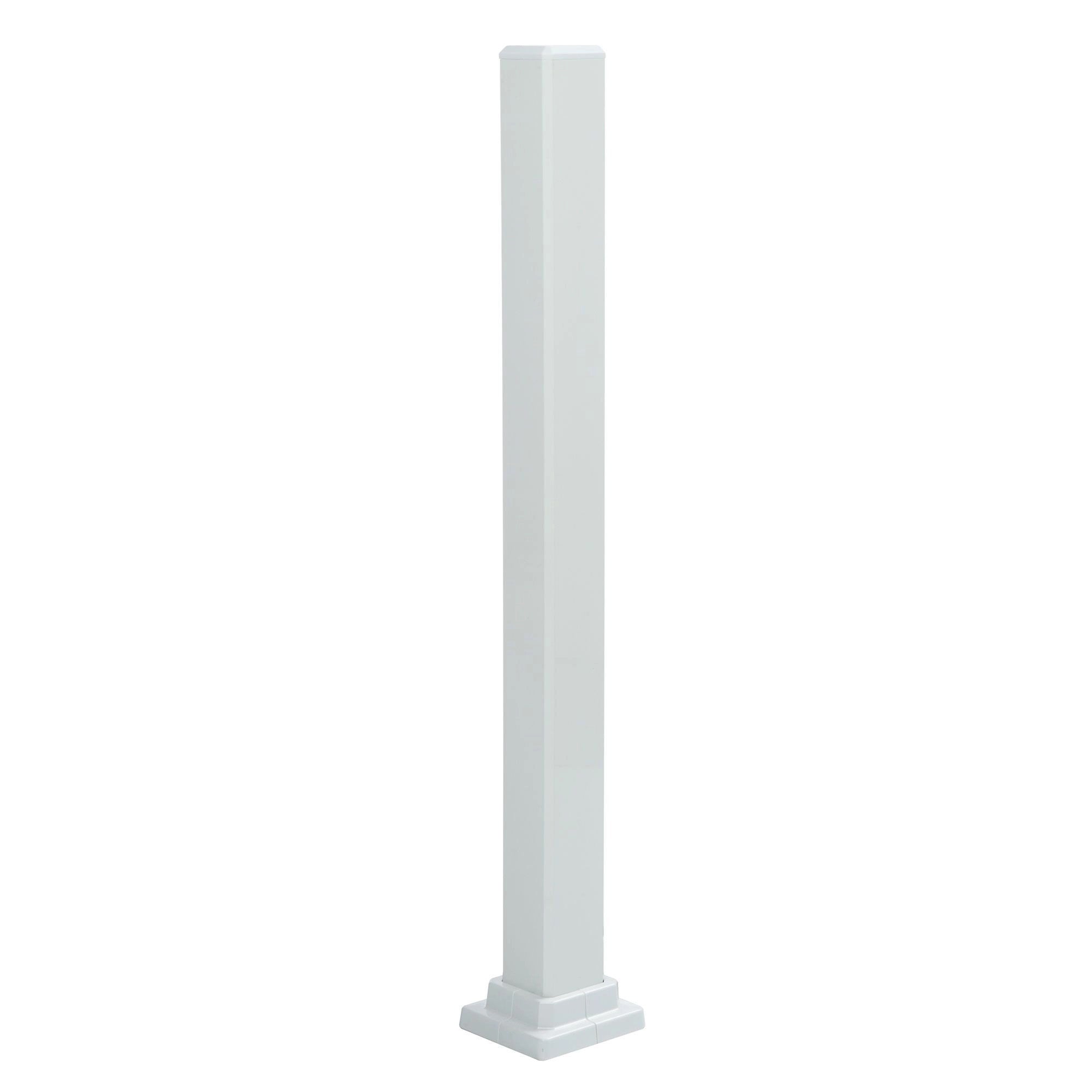 Poteau de montage en aluminium blanc pour rampe de 36'' de hauteur, 37-1/2'' x 3''