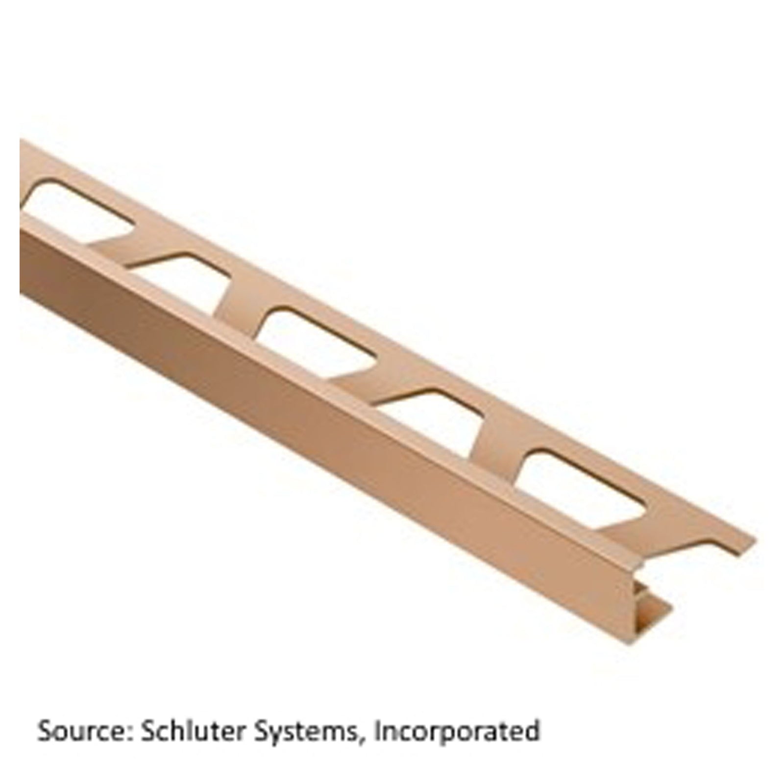 Moulure profilée de protection pour transition en pente 87° en aluminium cuivre bronze, 1/2''