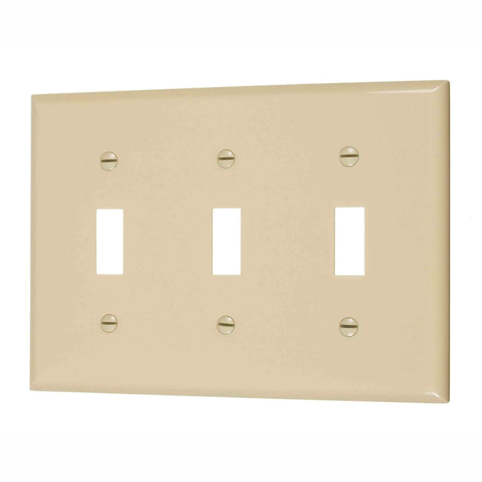 Plaque murale pour interrupteur triple, ivoire 