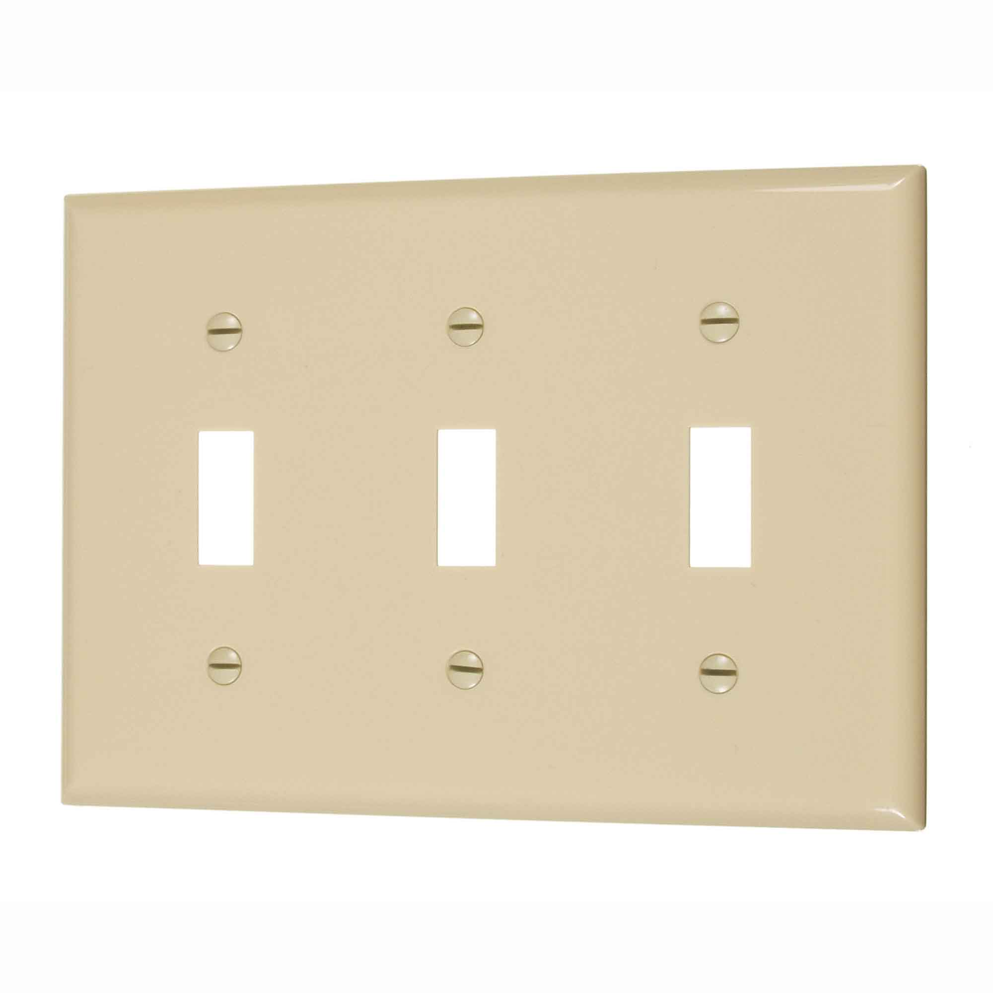 Plaque murale pour interrupteur triple, ivoire 