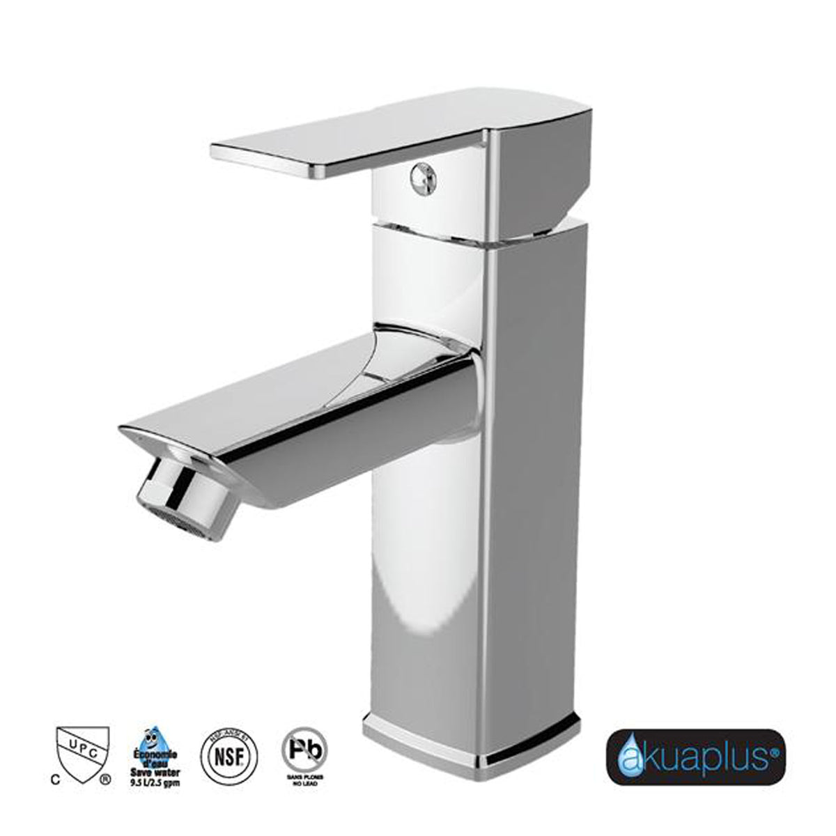 Robinet de lavabo carré, chrome