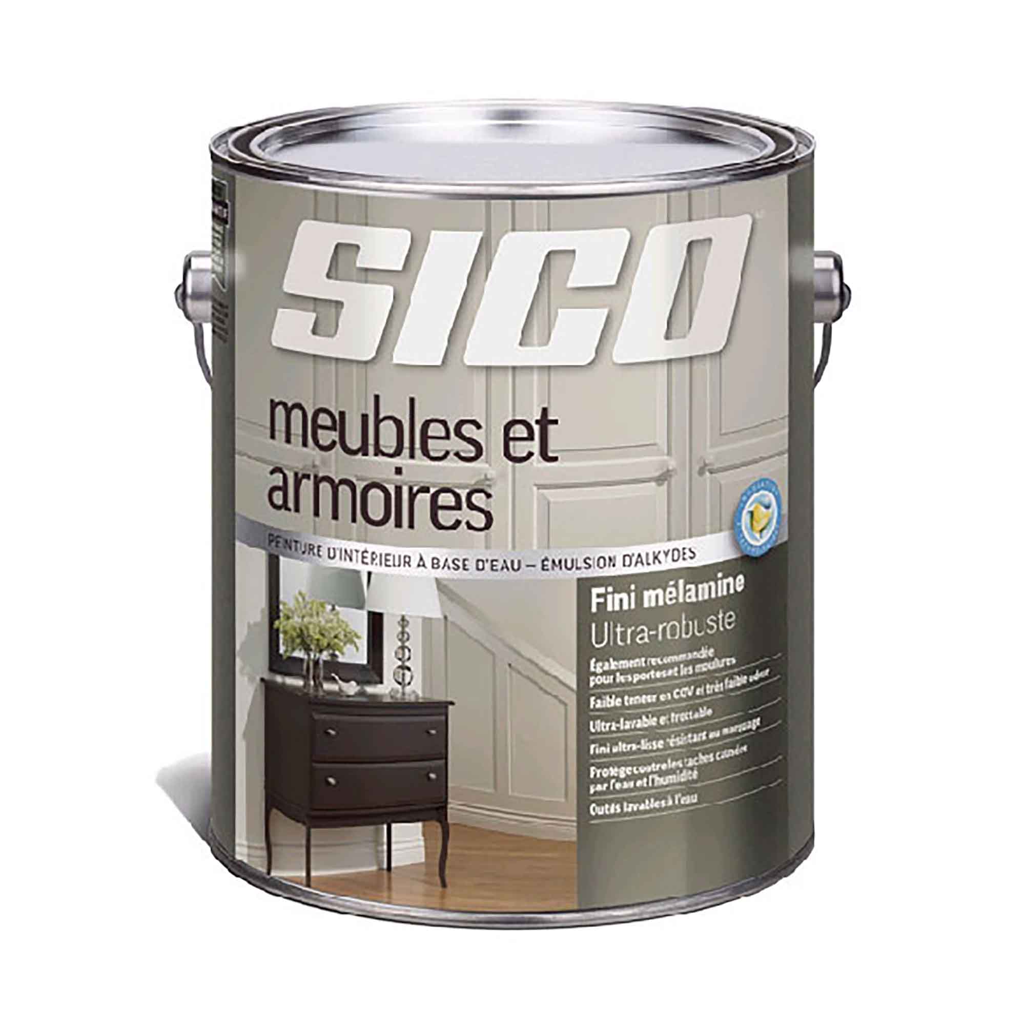 Peinture au latex intérieure mélamine et meubles, blanc pur, 946 ml