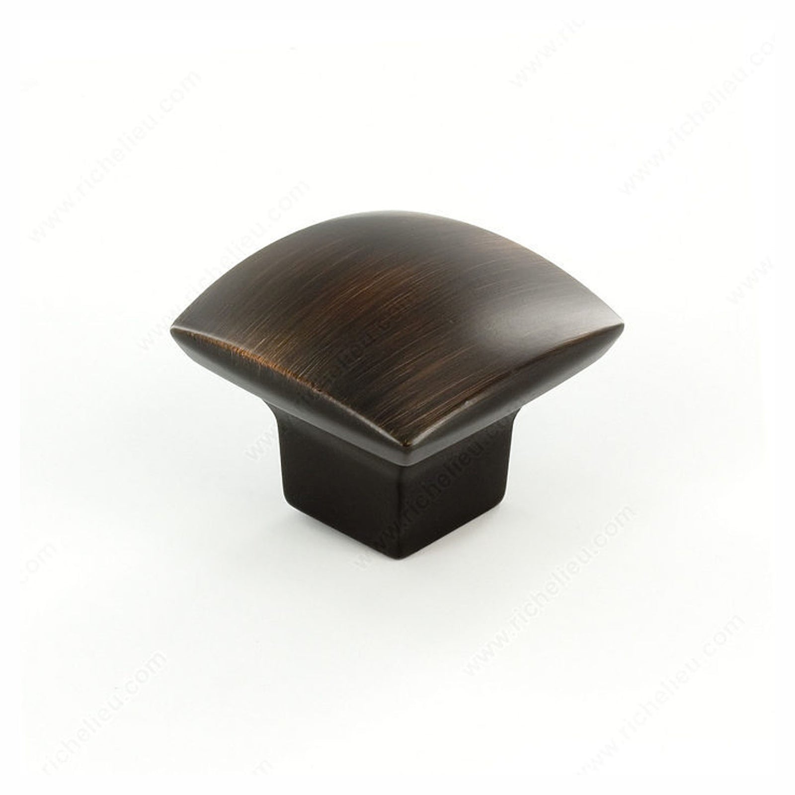 Bouton moderne carré, bronze huilé brossé, 38 mm