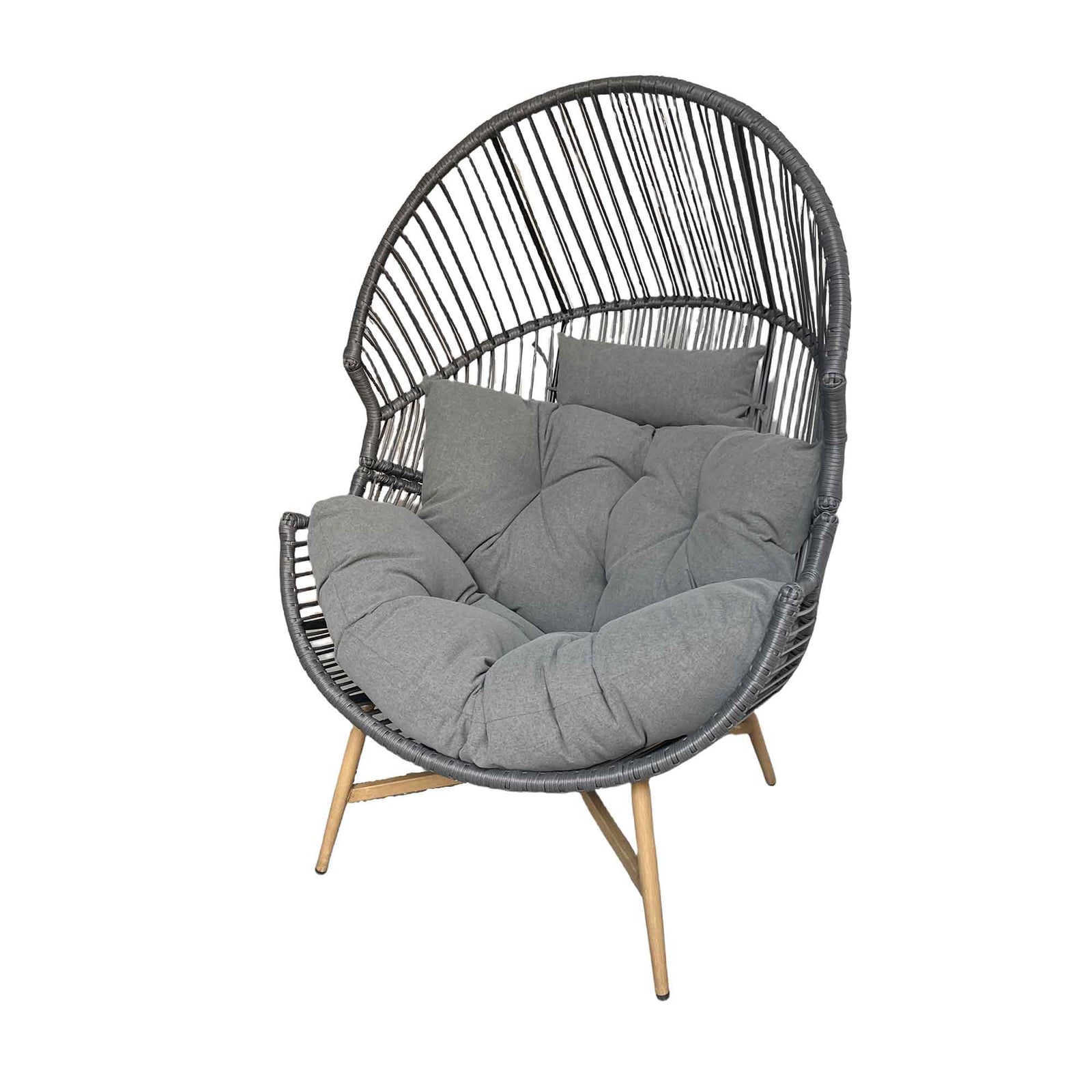 Chaise cocon sur pattes, gris
