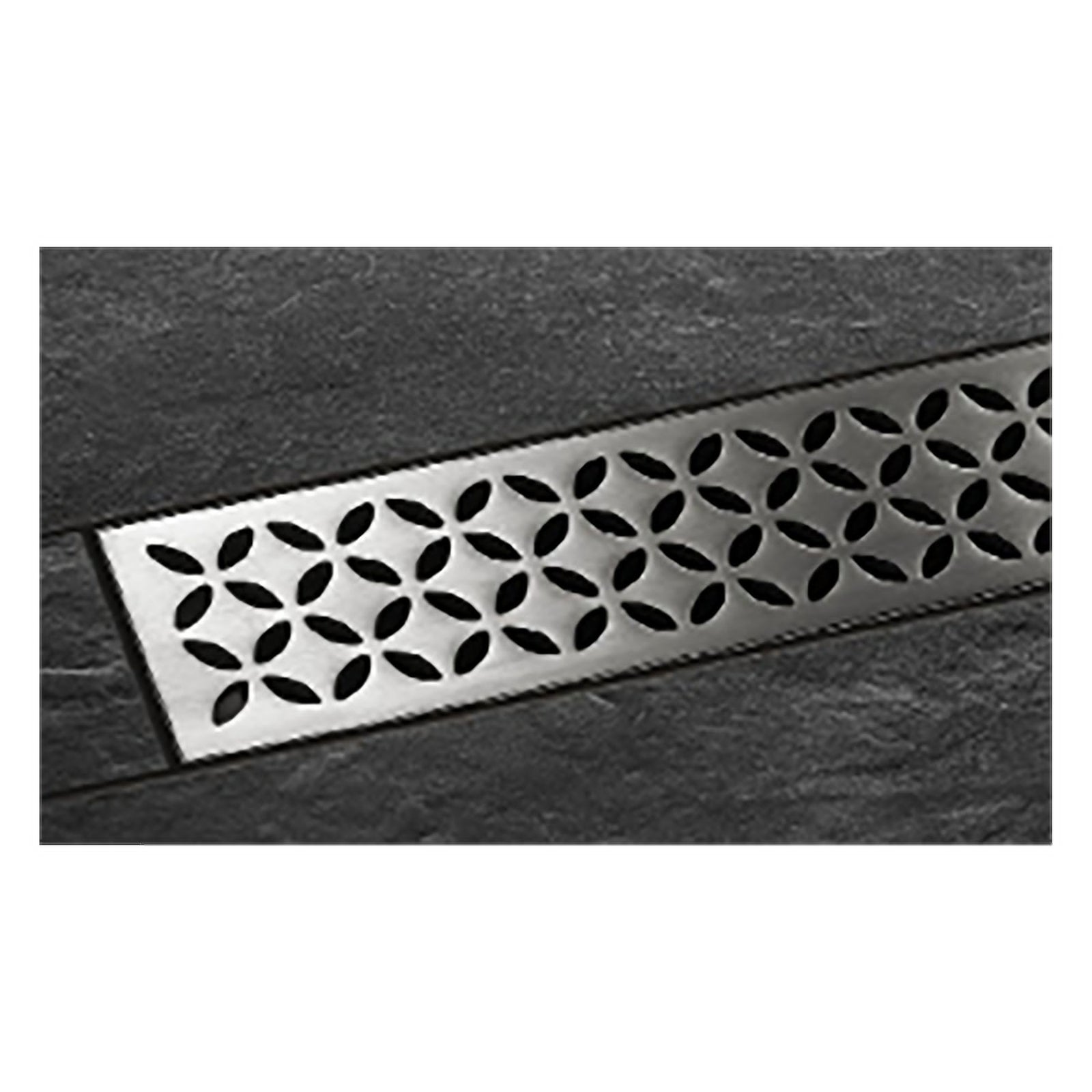 Grille de drain de douche linéaire à motif floral, 96'' 