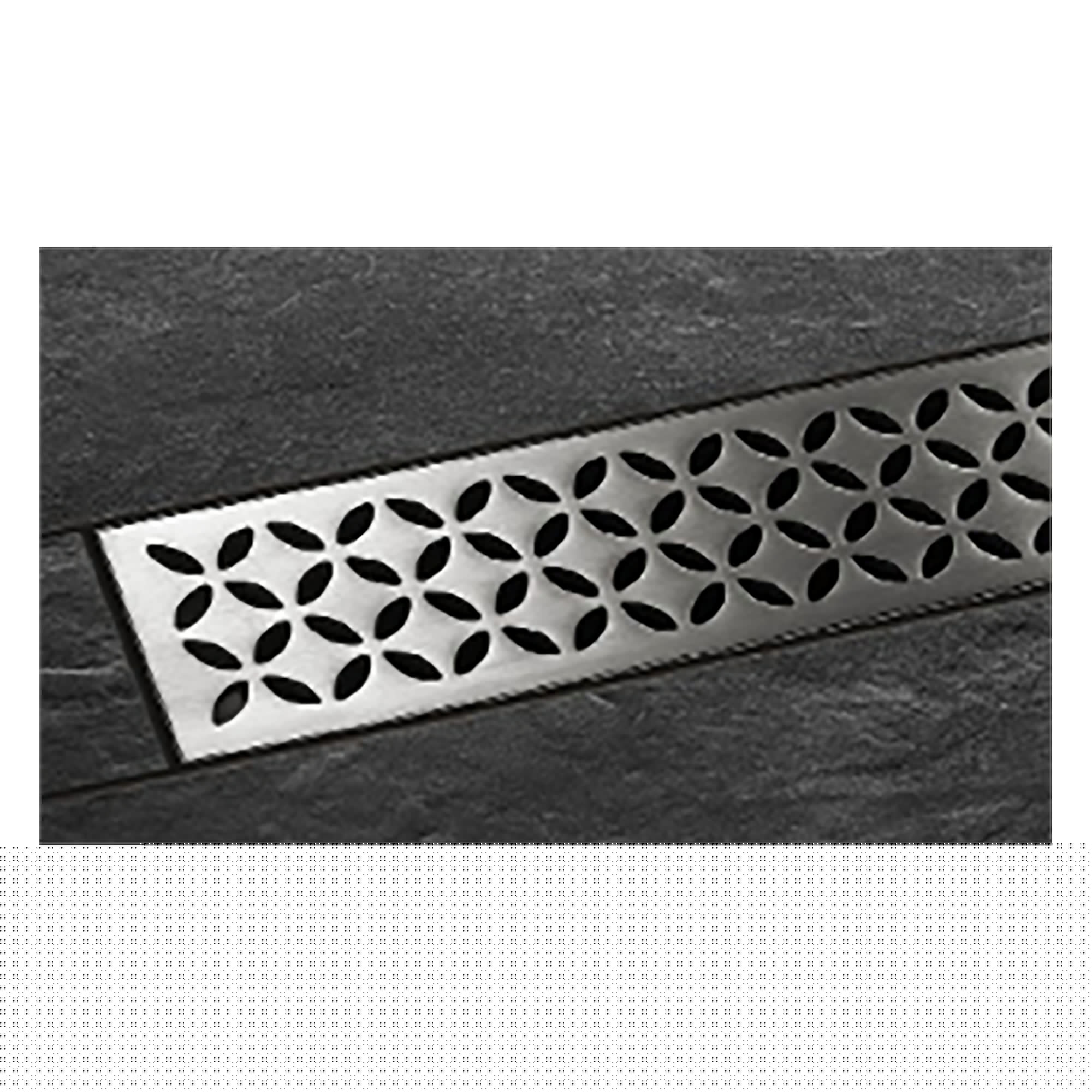 Grille de drain de douche linéaire à motif floral, 96'' 