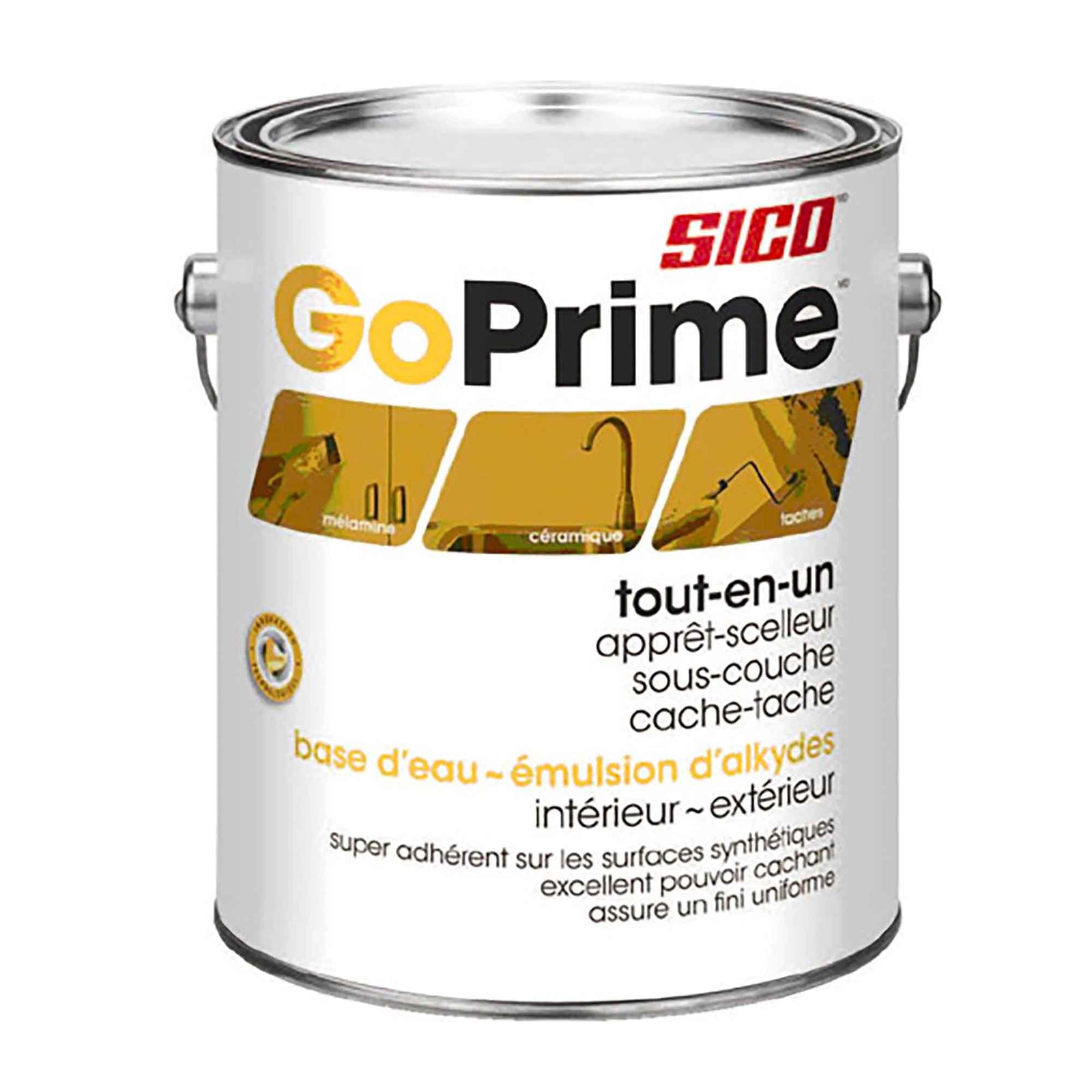 Apprêt intérieur et extérieur au latex GoPrime, 3,78 litres