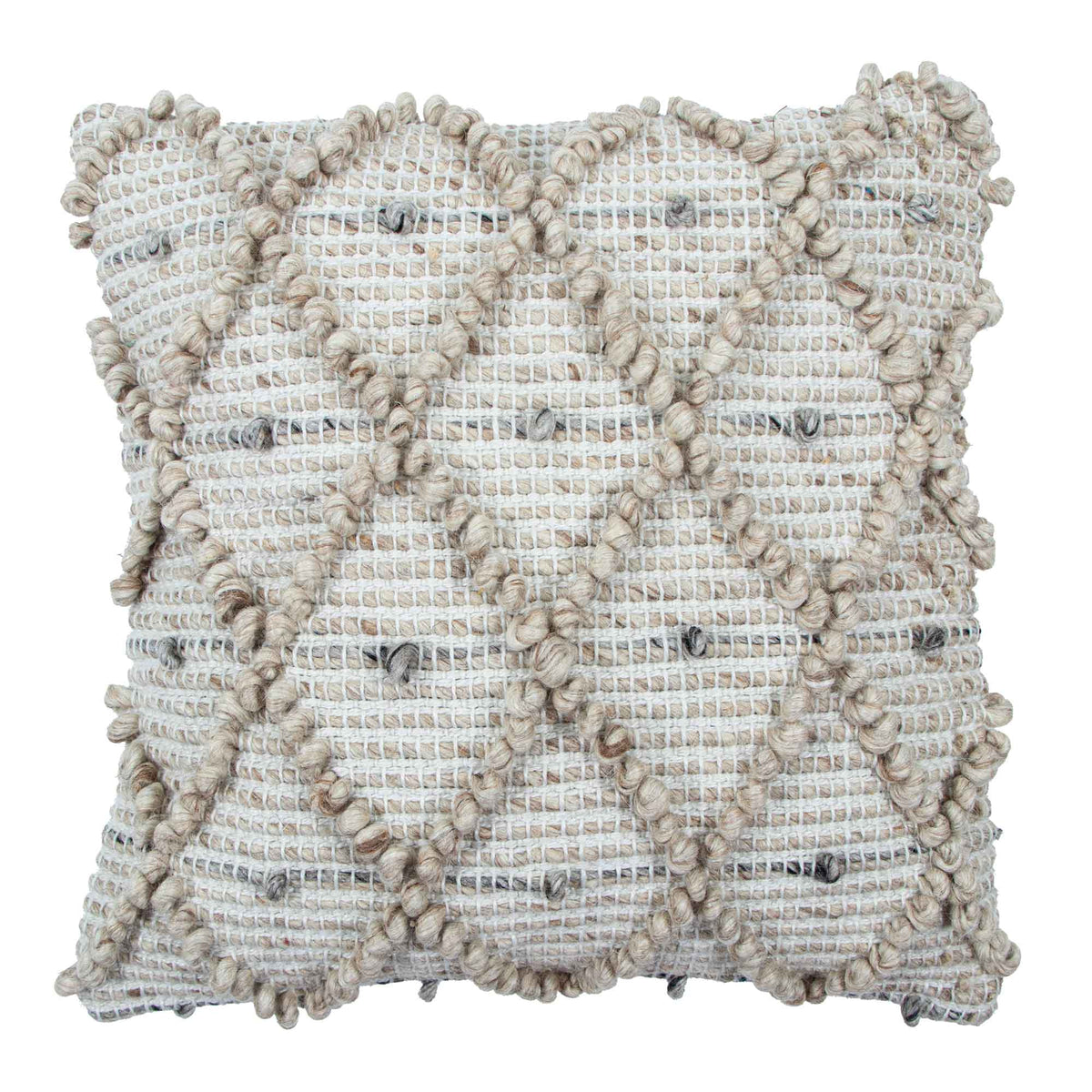 Coussin à motif de losanges Charm, 18'' x 18'' (écru)