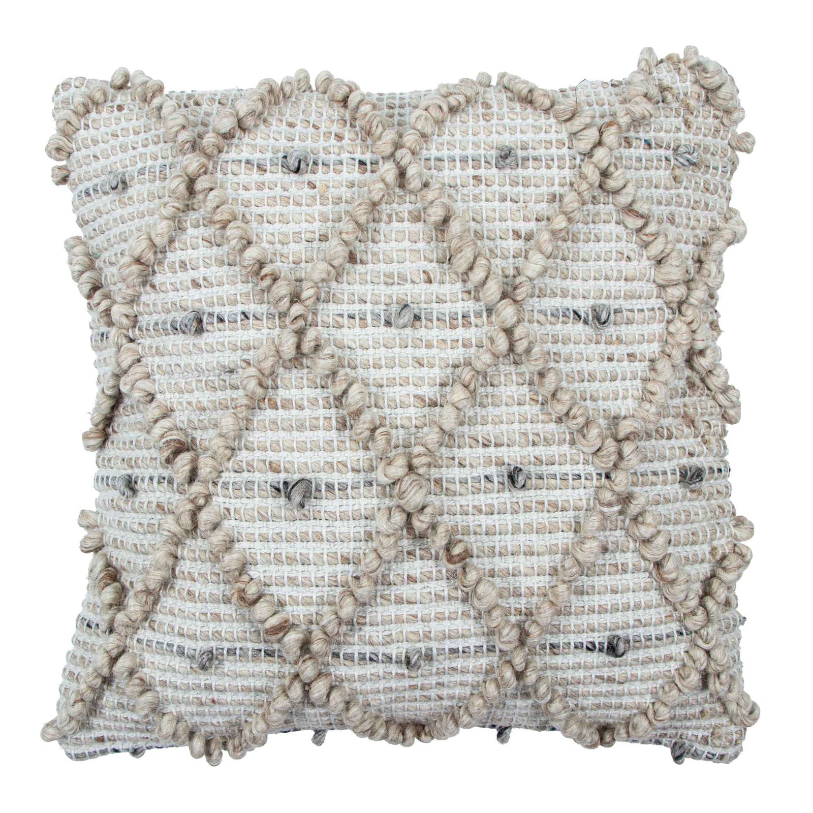 Coussin à motif de losanges Charm, 18'' x 18'' (écru)
