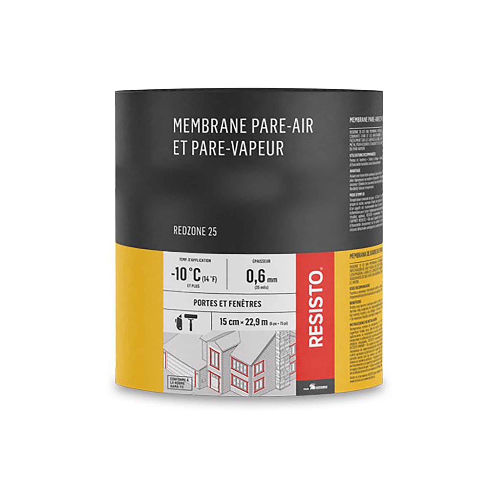Membrane pare-air pare-vapeur RedZone 25, 6'' x 75'