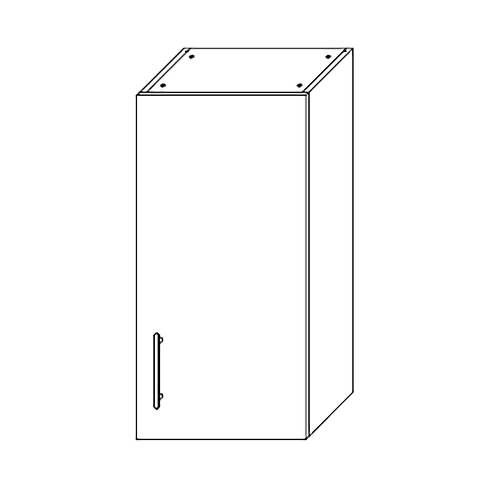 Caisson haut d'armoire 1 porte, 2 tablettes, 12'', gris lustré