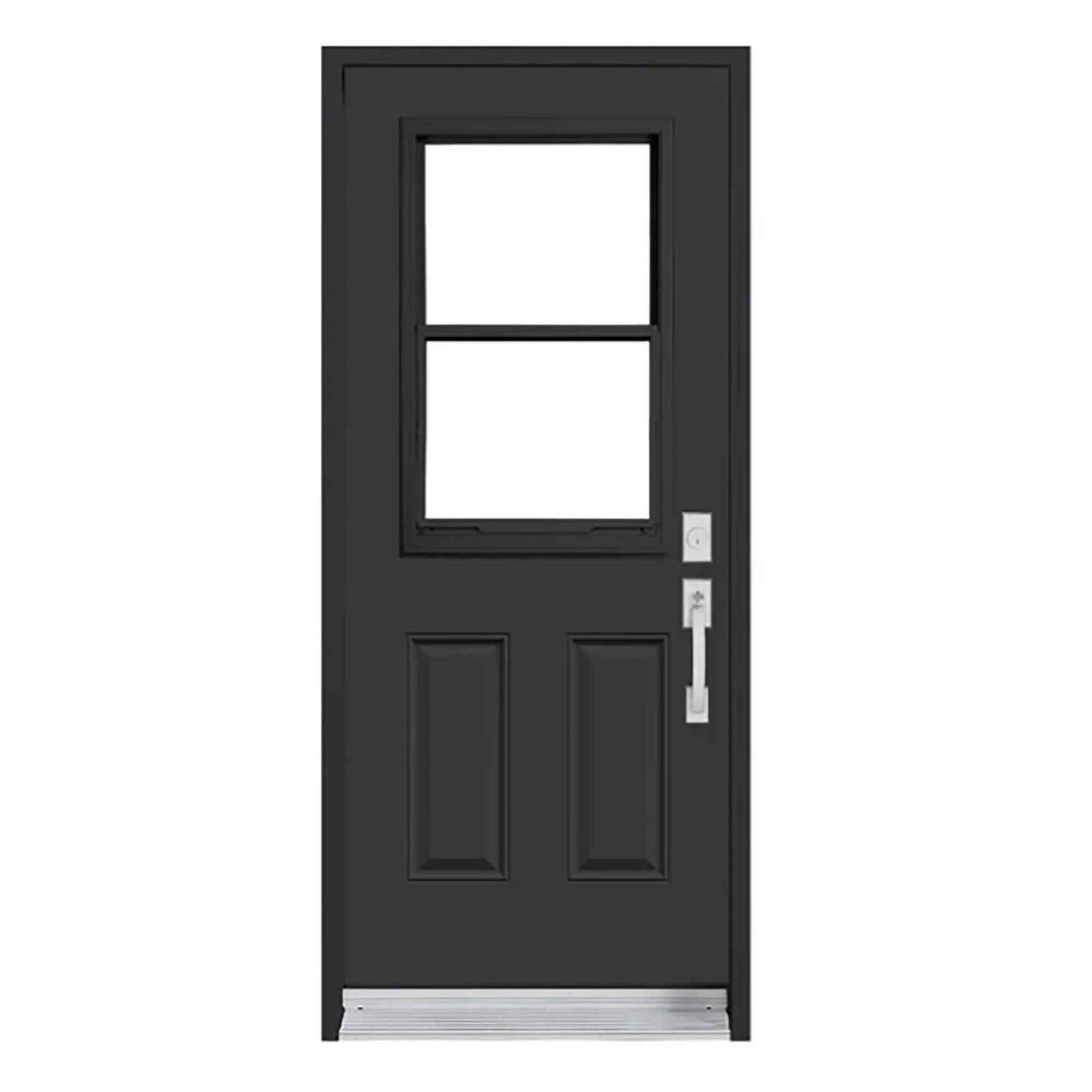 Porte d'acier extérieur modèle B03 gauche 34'' , noir