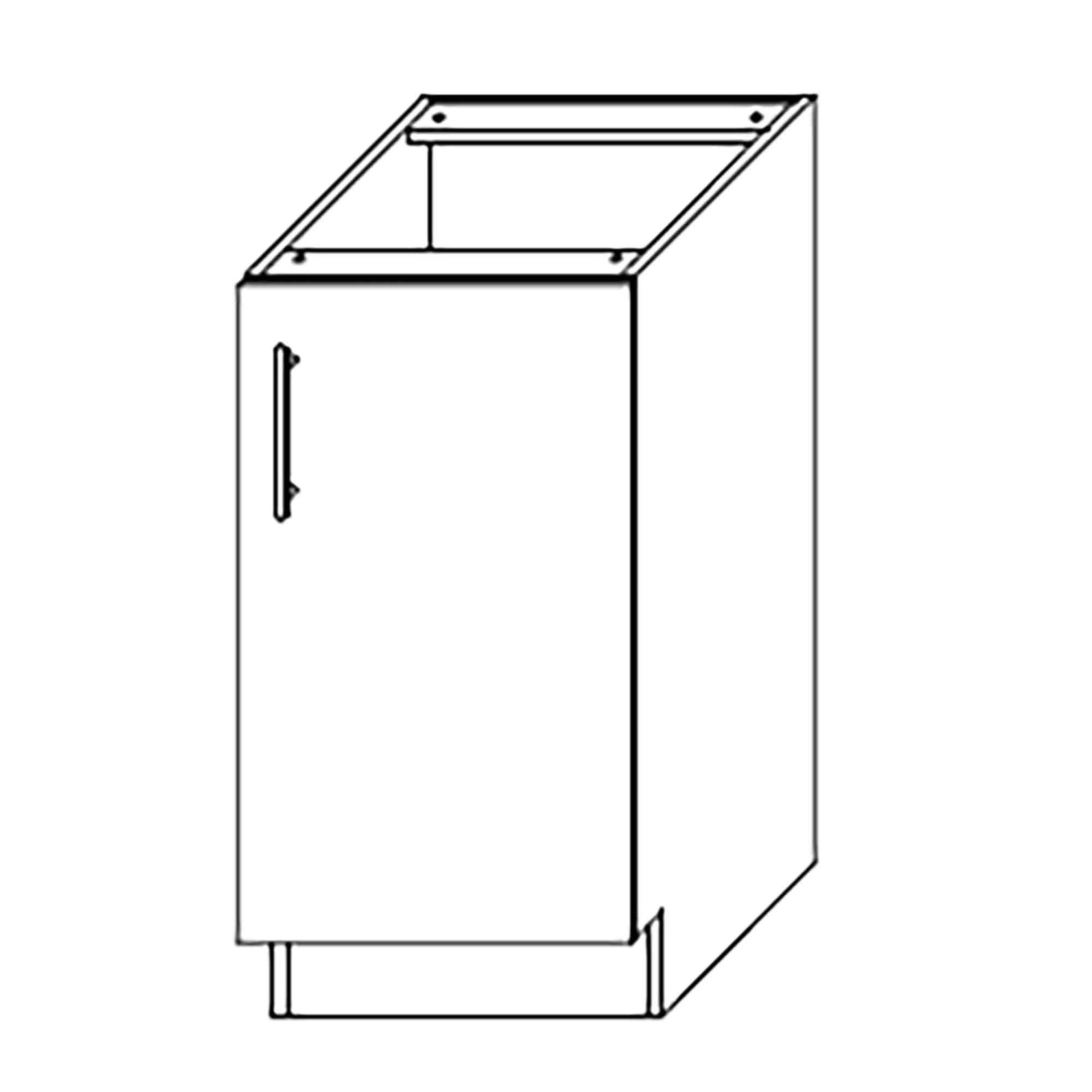 Caisson bas d'armoire 1 porte, 1 tablette, 12'', noir mat