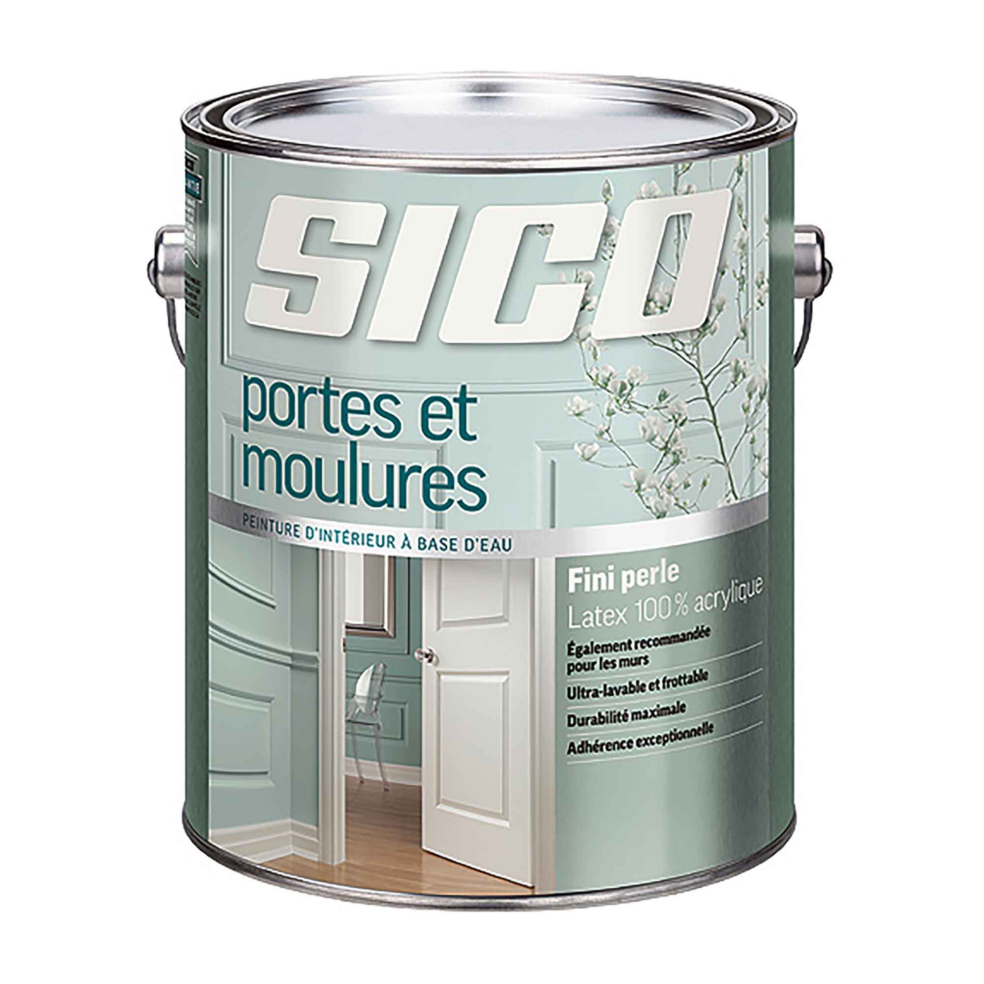 Peinture intérieure au latex pour portes et moulures, blanc naturel, 927 ml