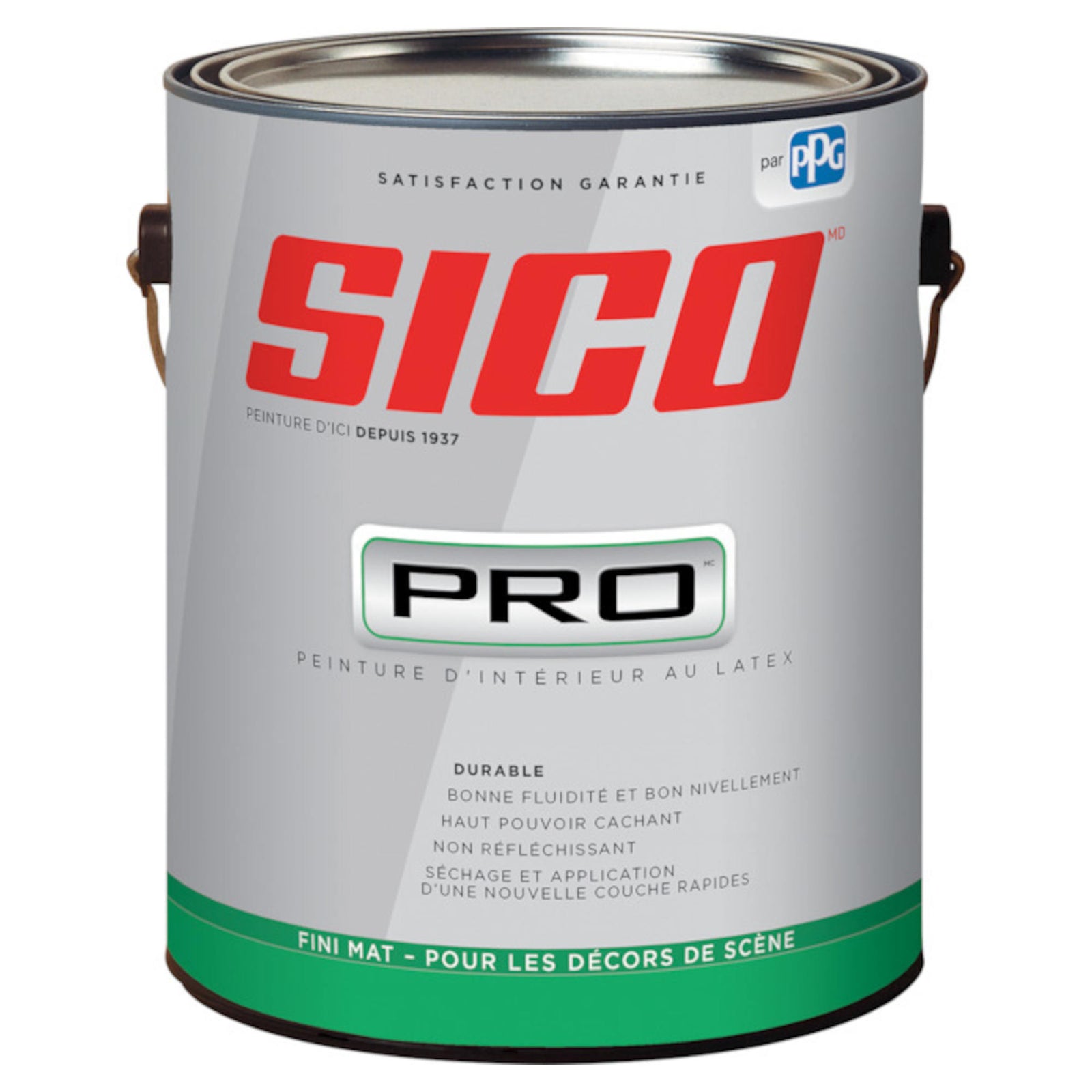 Peinture sico pro, mat, noir ébène, 3,78 litres