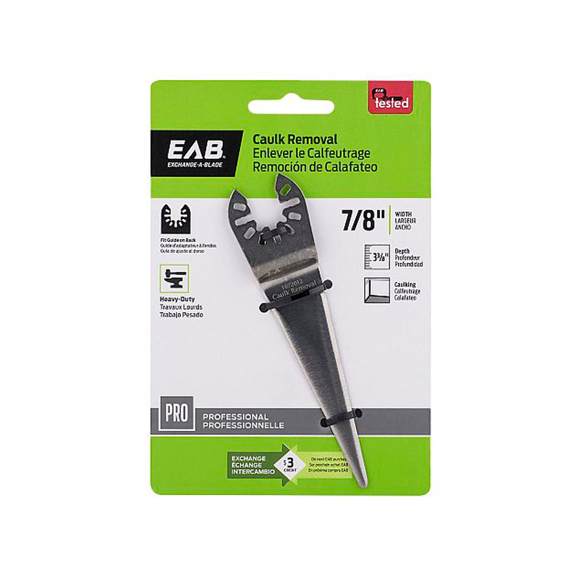 Lame de scie oscillante, pour enlever le calfeutrage, 7/8''