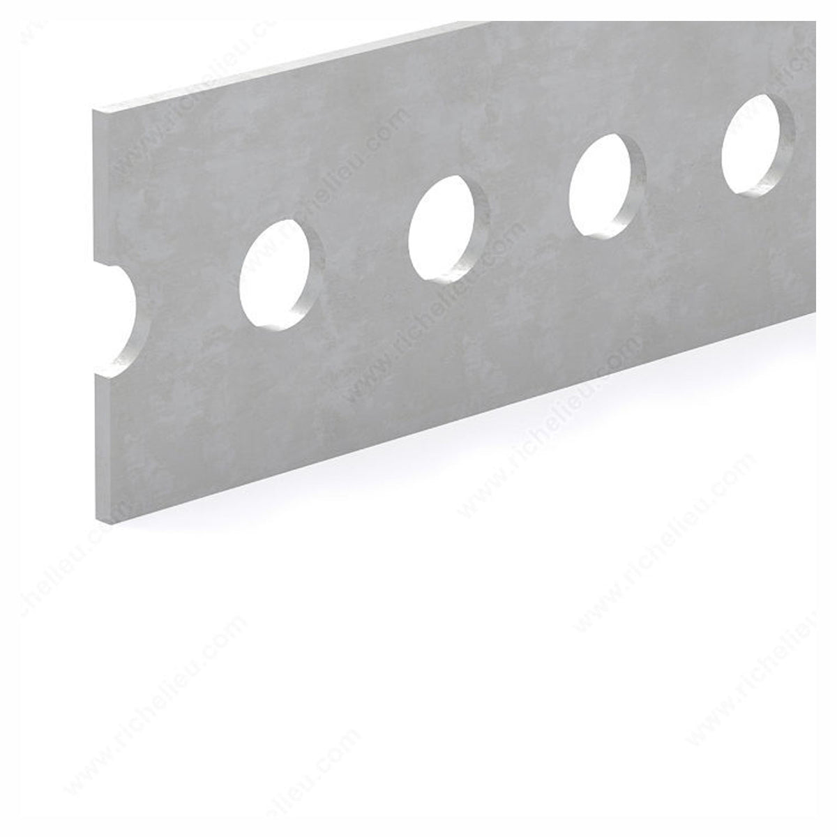 Barre plate perforée en acier inoxydable, 1-3/8'' x 72''