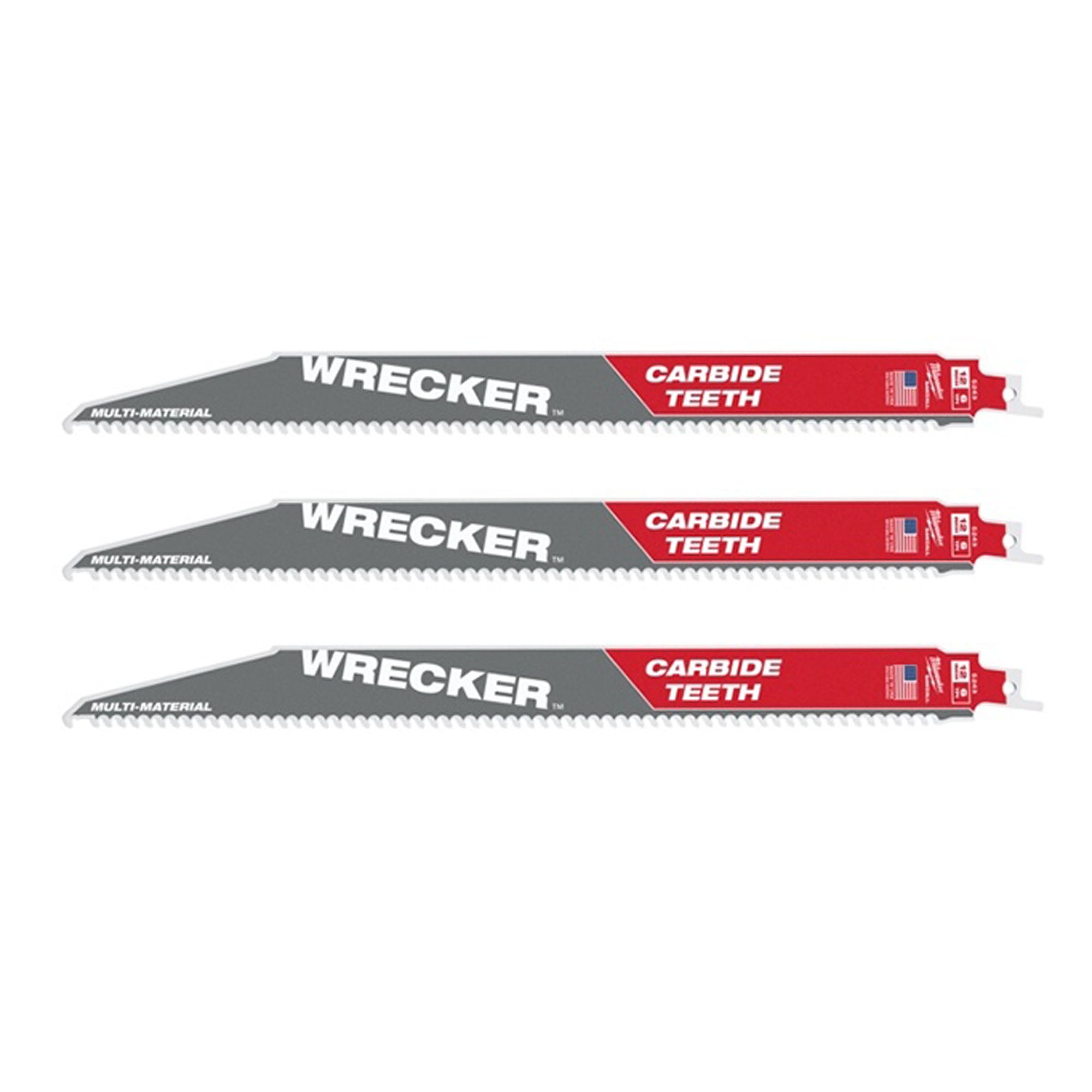 Lame de scie alternative Wrecker Sawzall au carbure, 12'' X 6 TPI (emballage de 3)