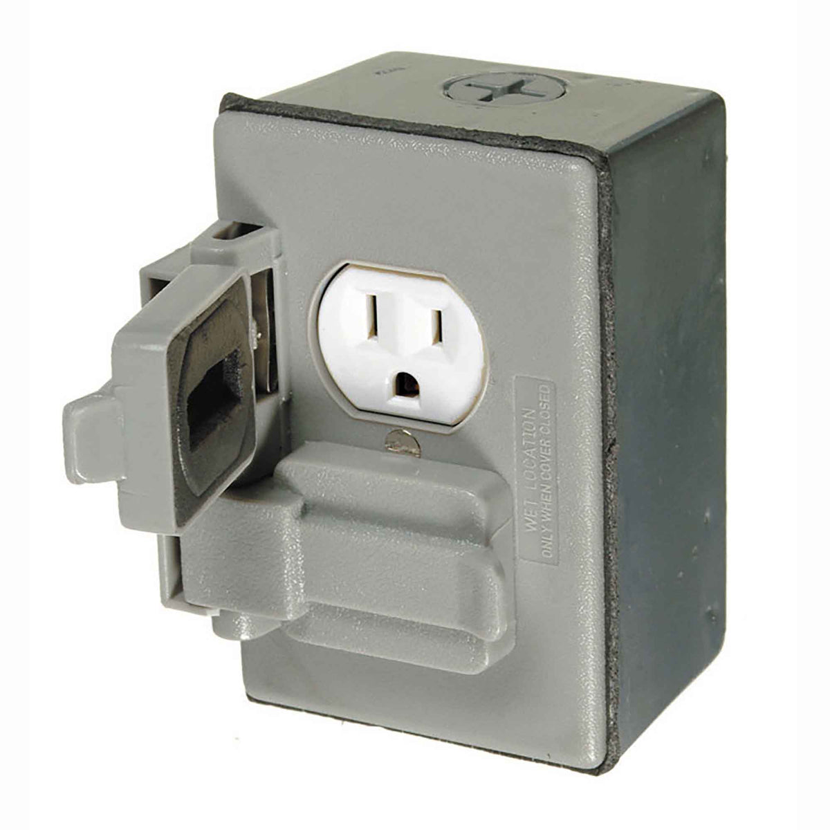 Trousse de prise double résistant aux intempéries 15 A / 125 V, gris