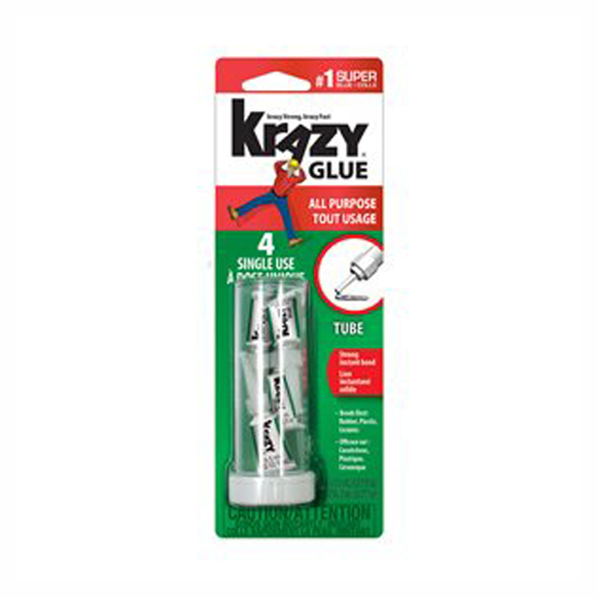 Colle instantané, tout usage, Krazy glue, 0,5 ml