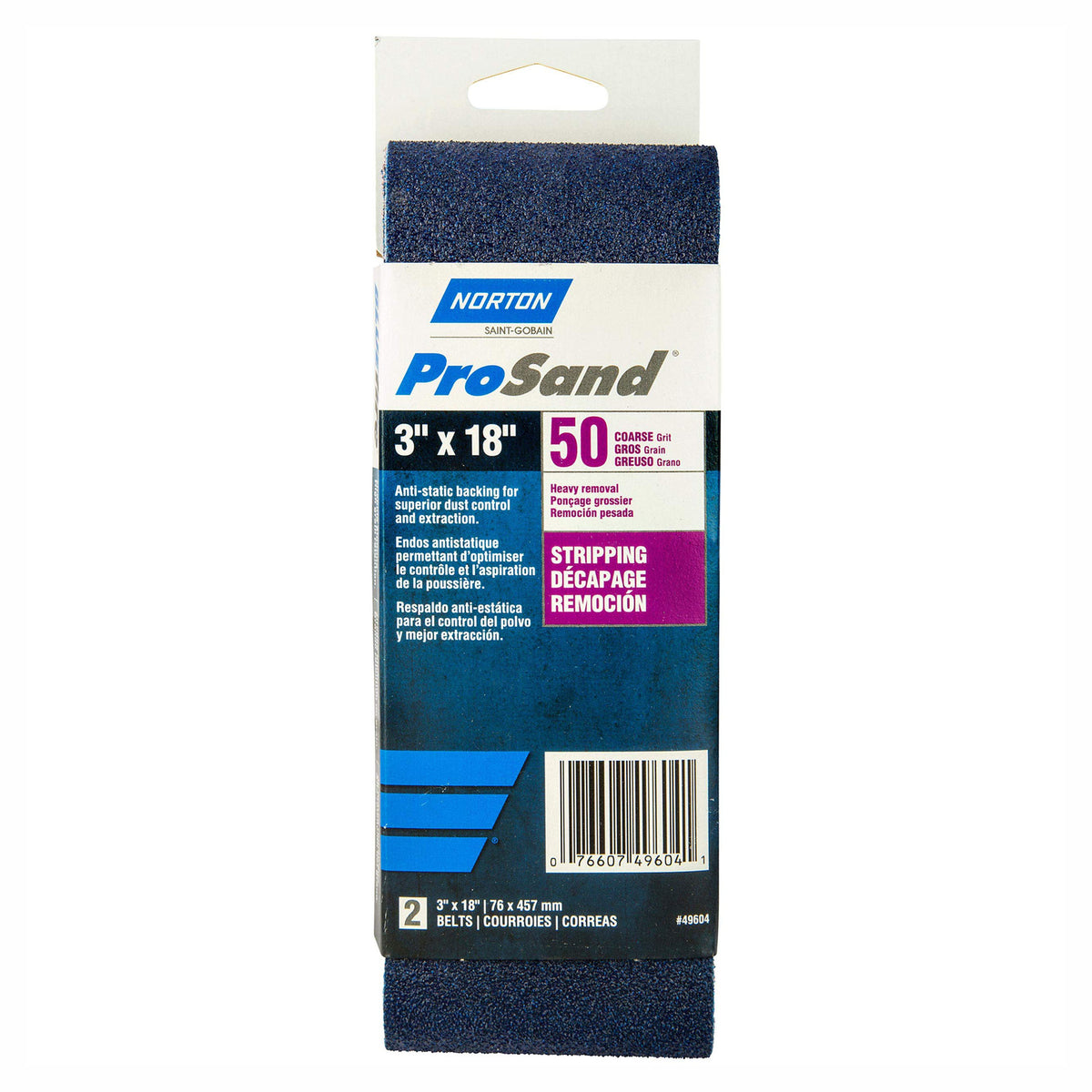 bande abrasive, 3'' x 18'', 50 gr (emballage de 2)