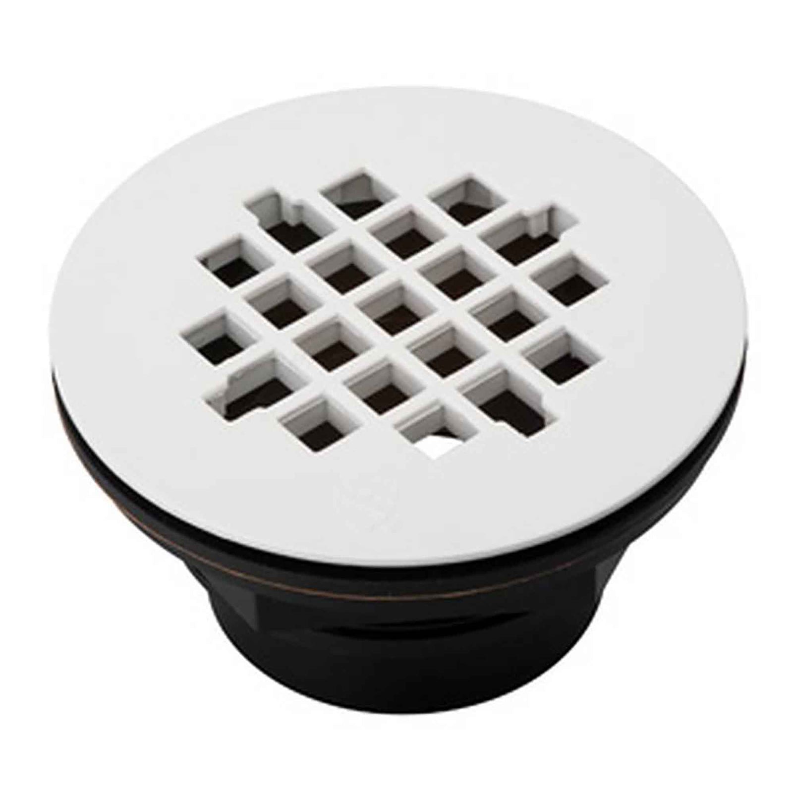 Bain à deux drains ABS/PVC, douche blanche, 3 ''