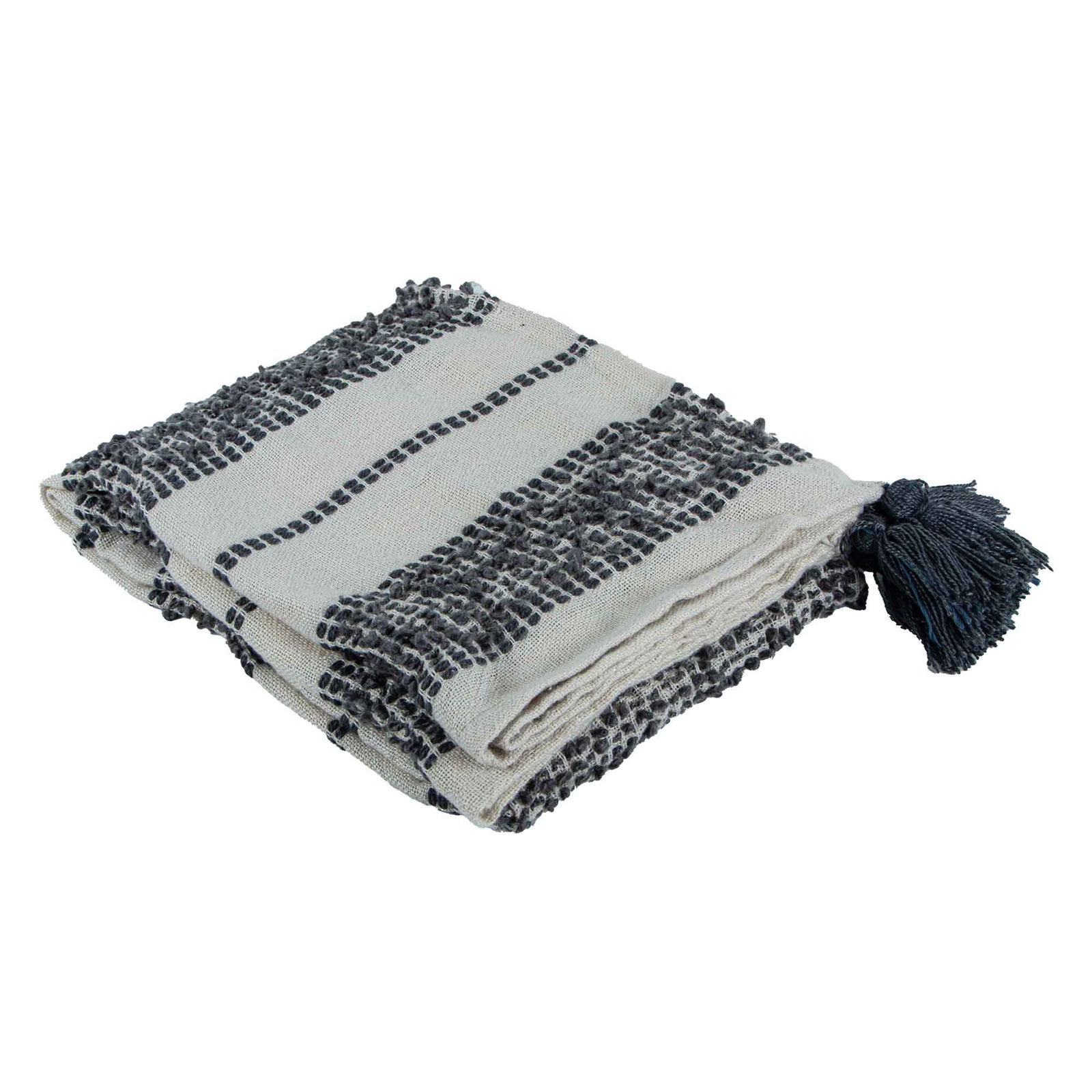 Jeté à rayures Mineral, 50" x 60" (bleu gris)