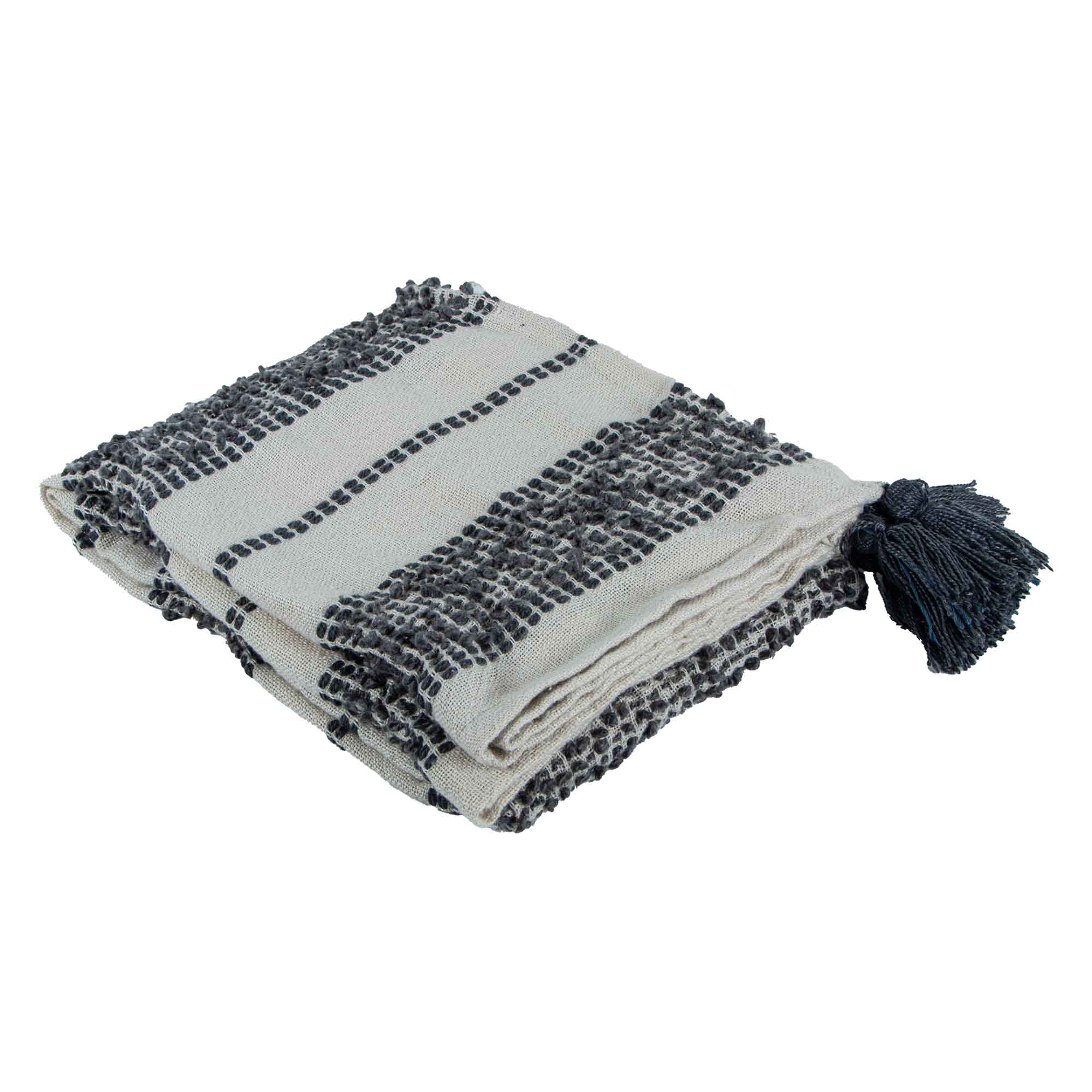 Jeté à rayures Mineral, 50" x 60" (bleu gris)