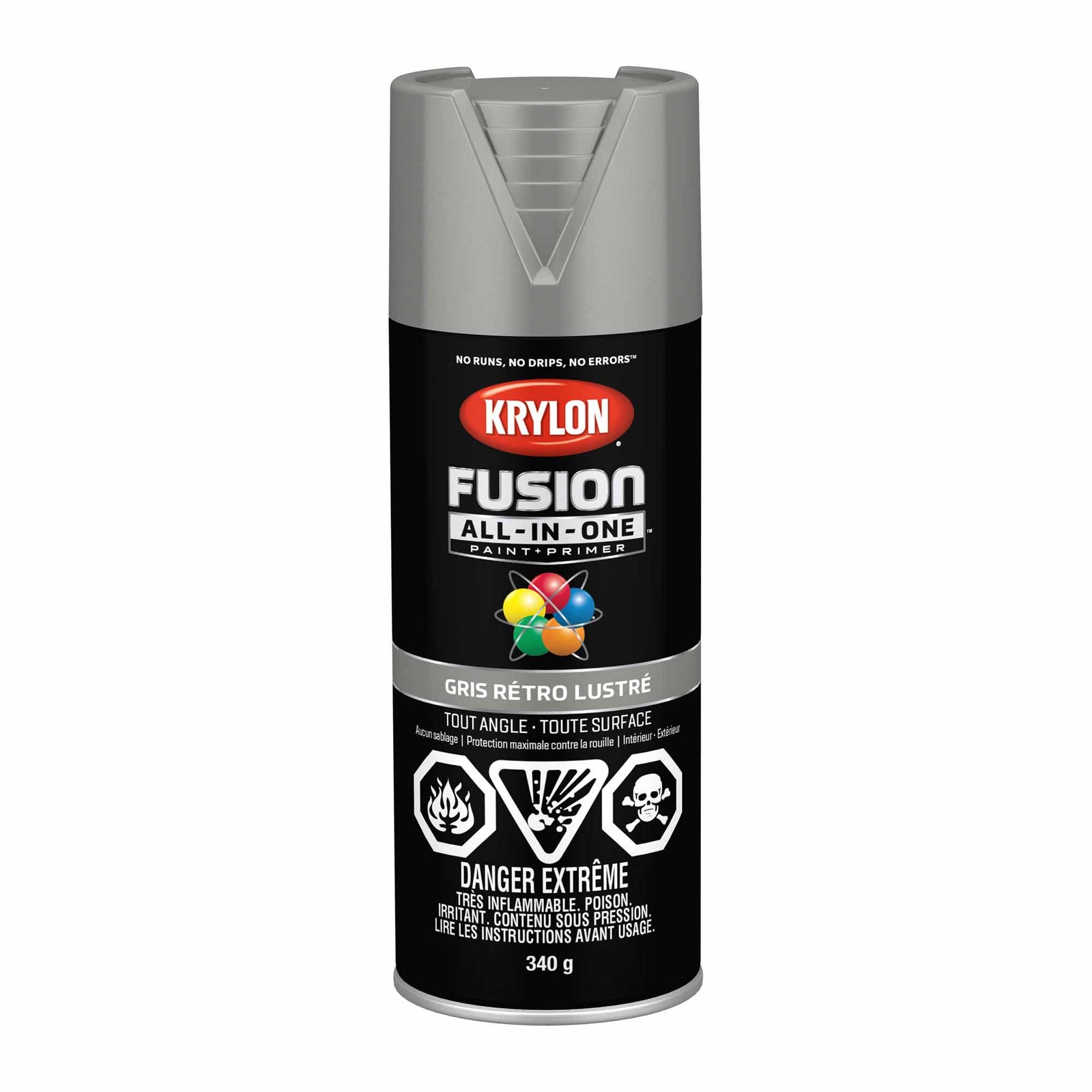 Krylon Fusion All-In-One aérosol gris rétro lustré, 340 g