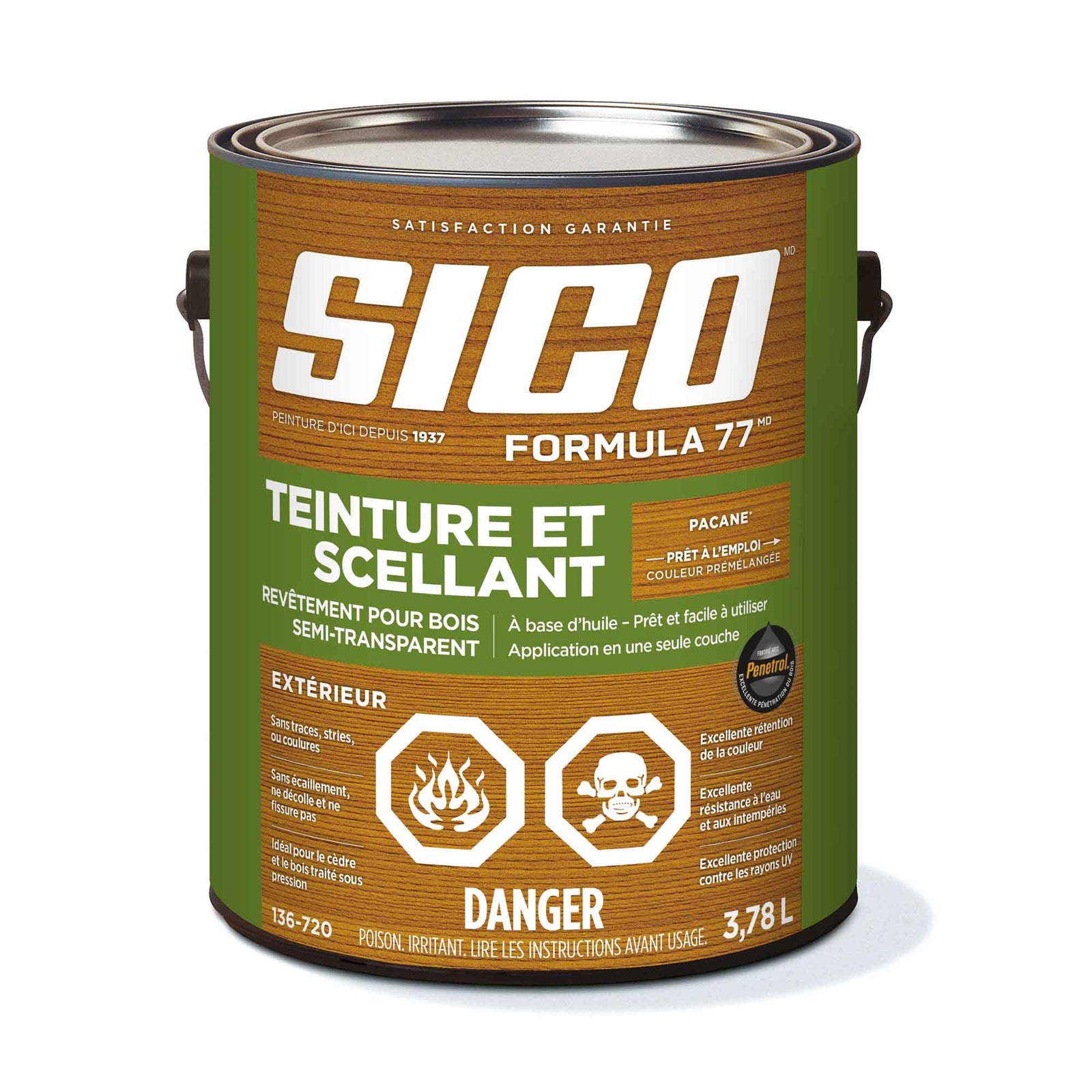 Teinture extérieure Formula 77, Pacane, 3,78 litres