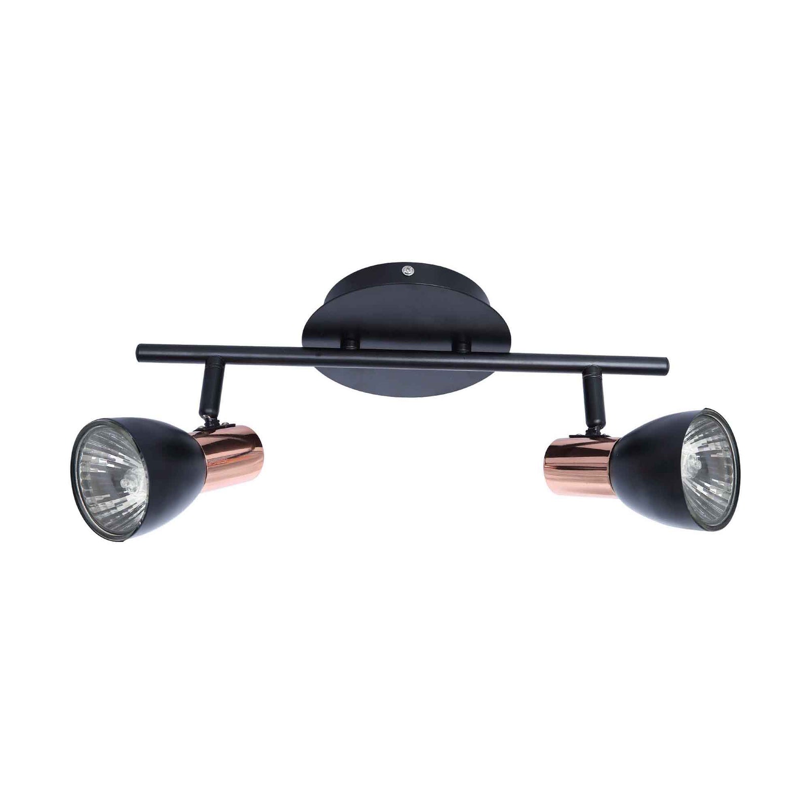 Rail d'éclairage Riviera à 2 lumières noir et cuivre, 16,1" x 6,6"