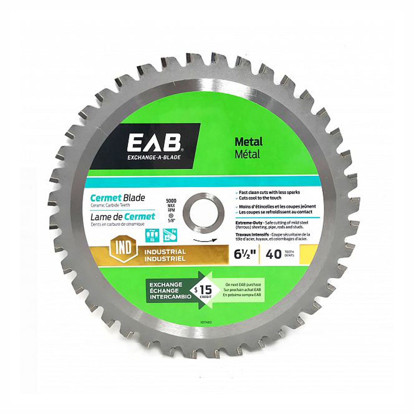 Lame de scie au carbure pour métaux, 6-1/2'' x 40 dents