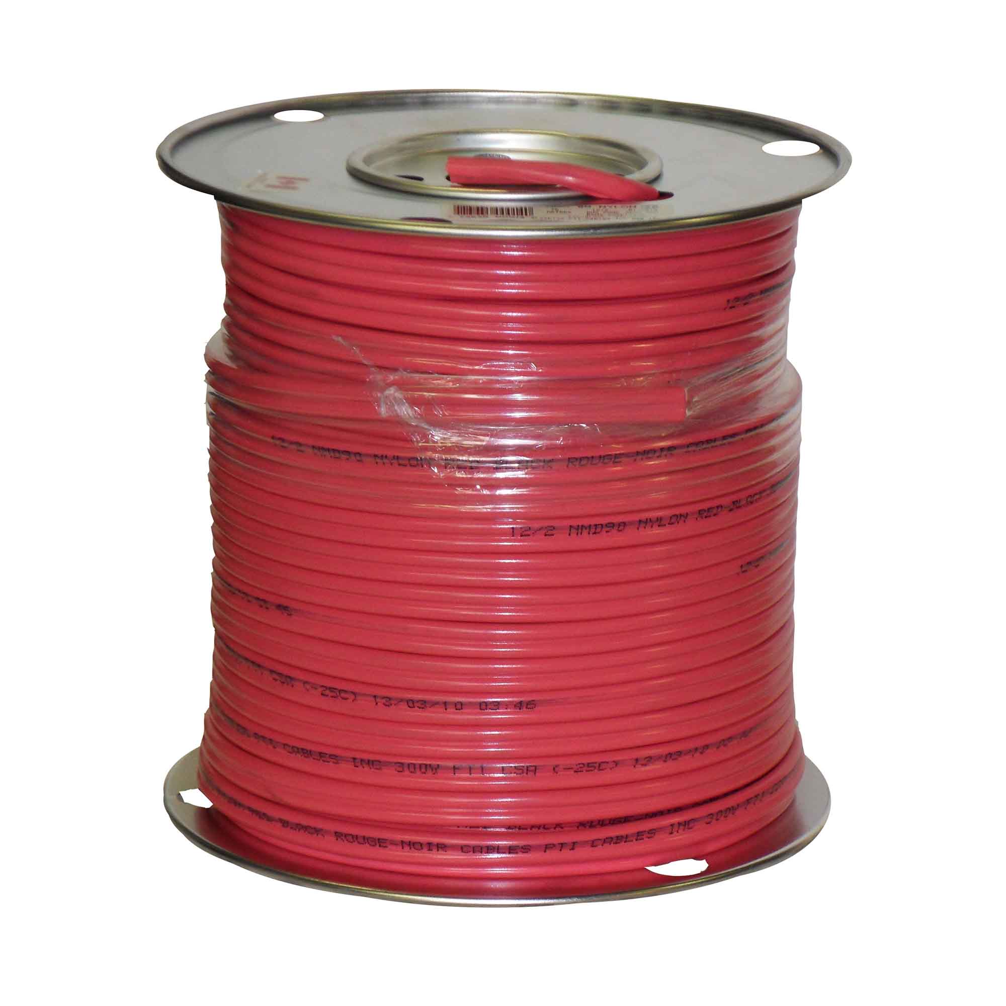Fil domestique de construction NMD90 12/2 en rouge, 150 m 