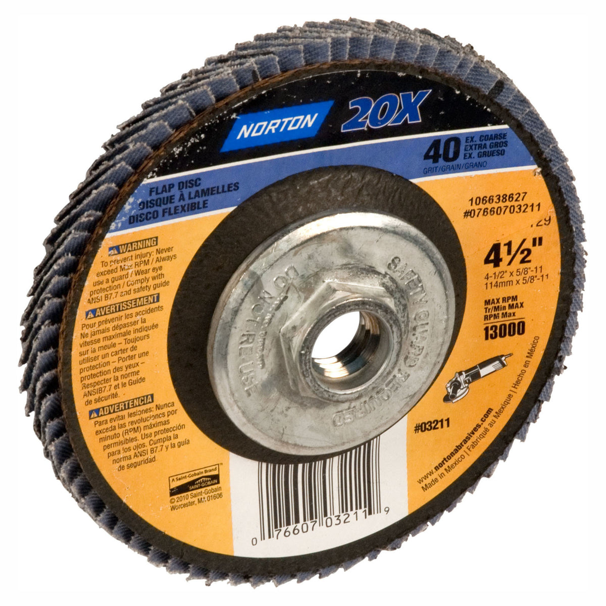 Disque de ponçage lamellé, T29, 4,5'', 40 gr