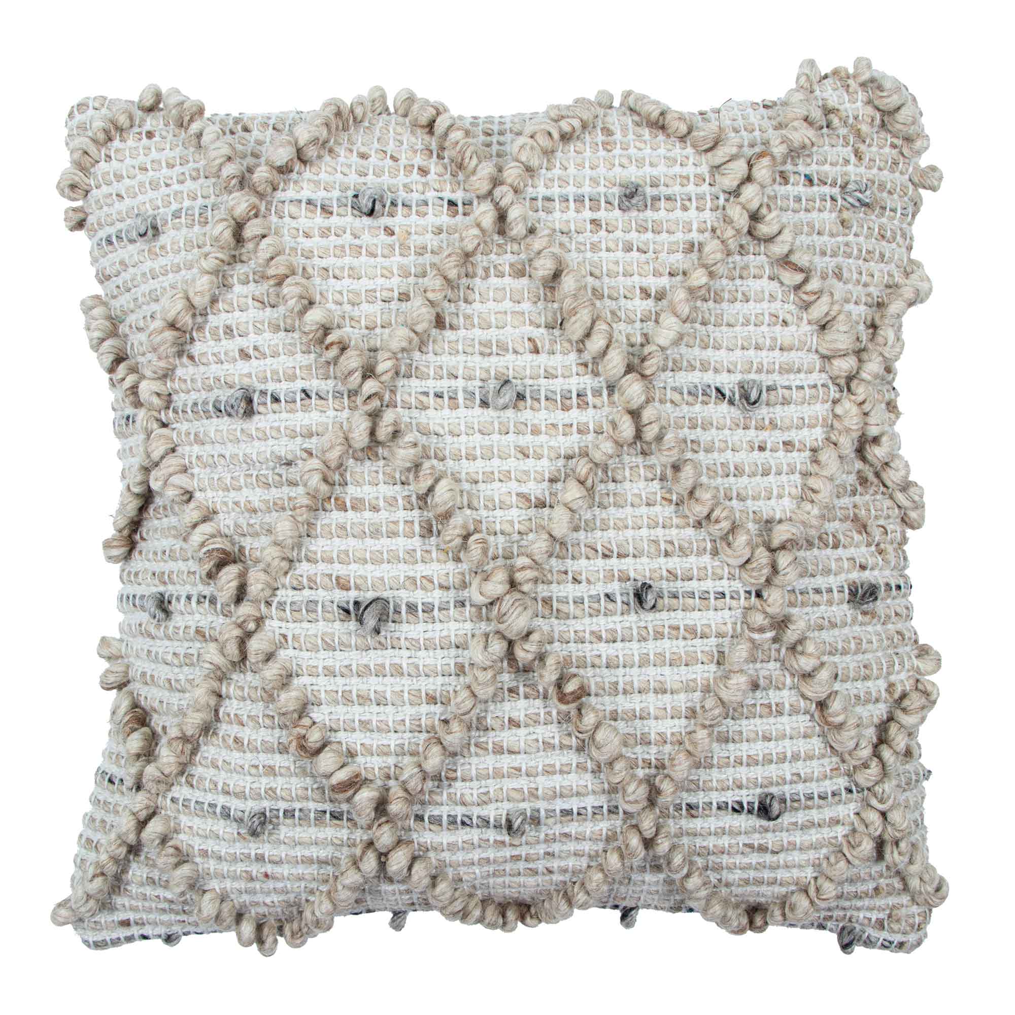 Coussin à motif de losanges Charm, 18'' x 18'' (écru)