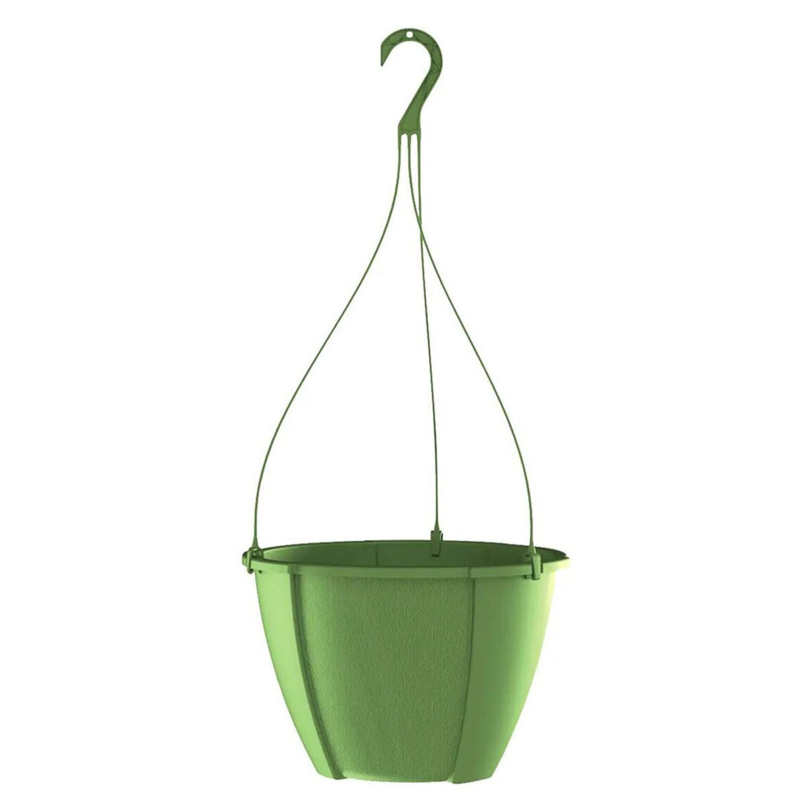 Jardinière suspendu. ronde, avec réservoire d'eau, vert, 20''