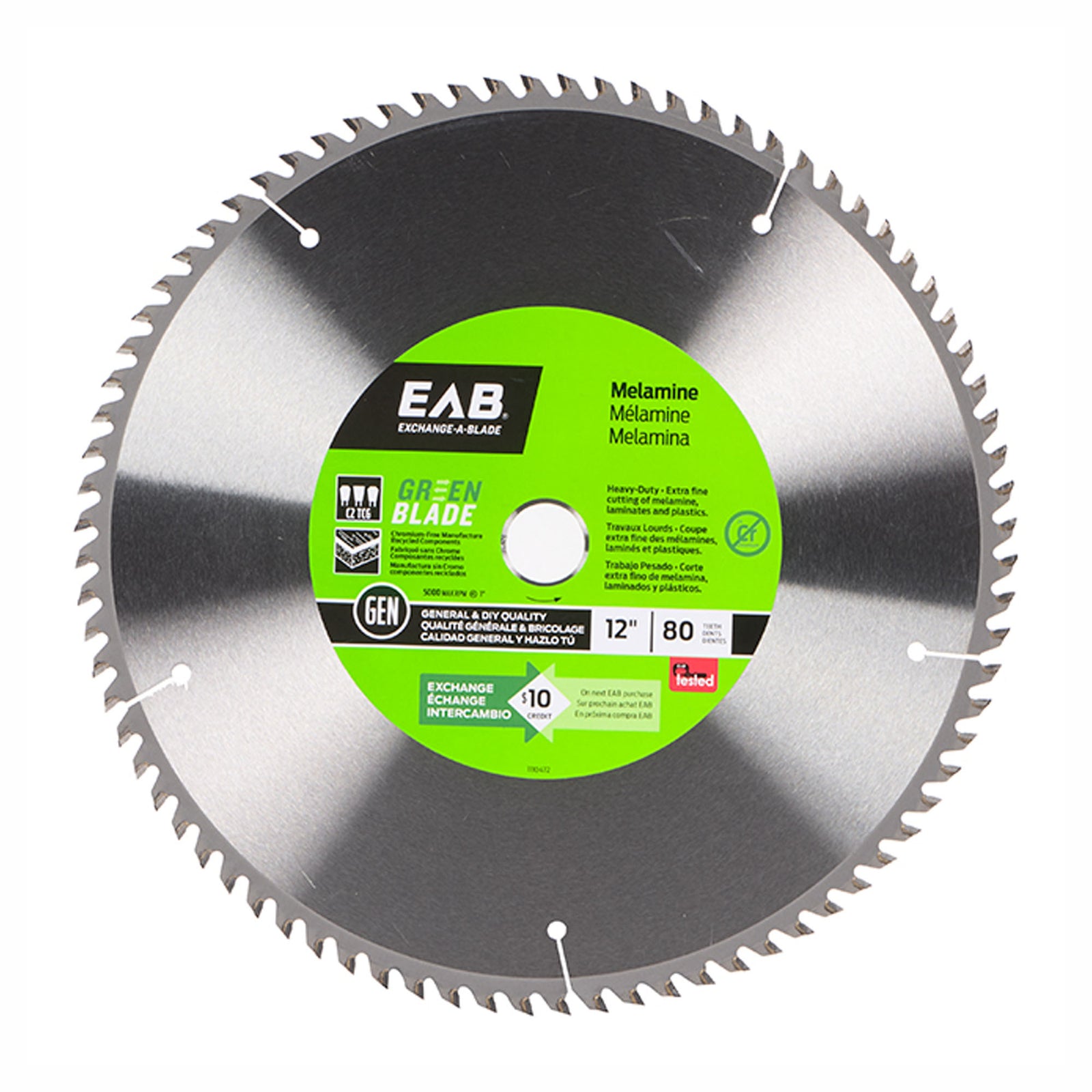 Lame de scie à mélamine, 12'' x 80 dents