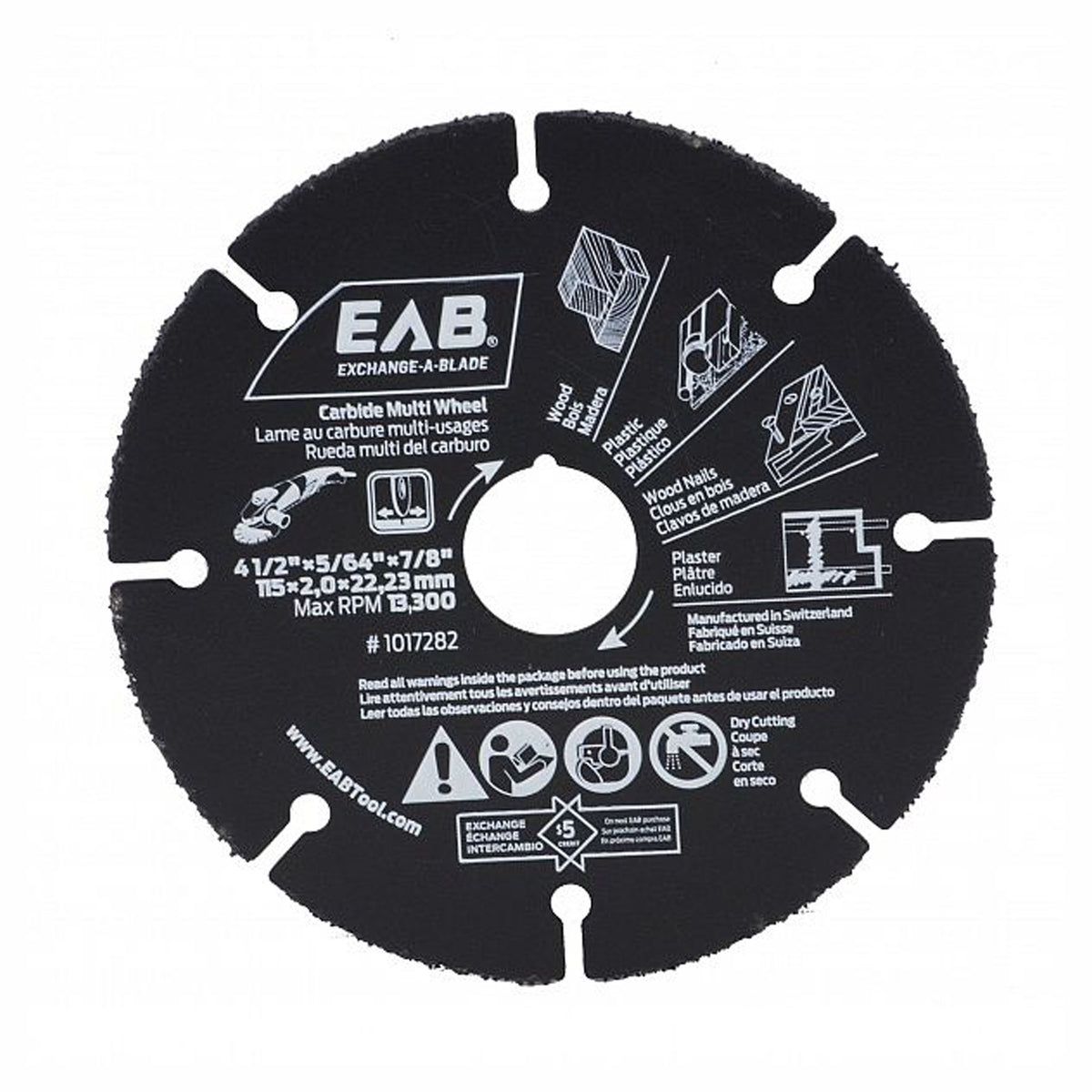Lame de meuleuse au carbure, multi-usage, 4-1/2''