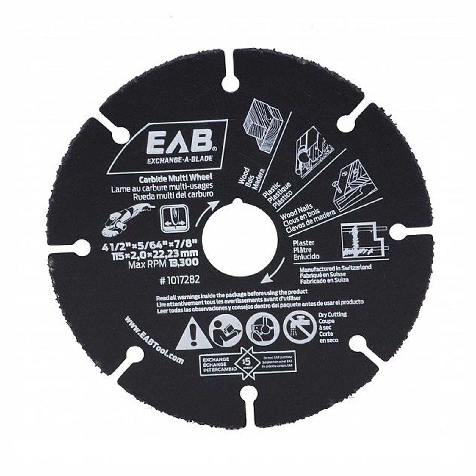 Lame de meuleuse au carbure, multi-usage, 4-1/2''