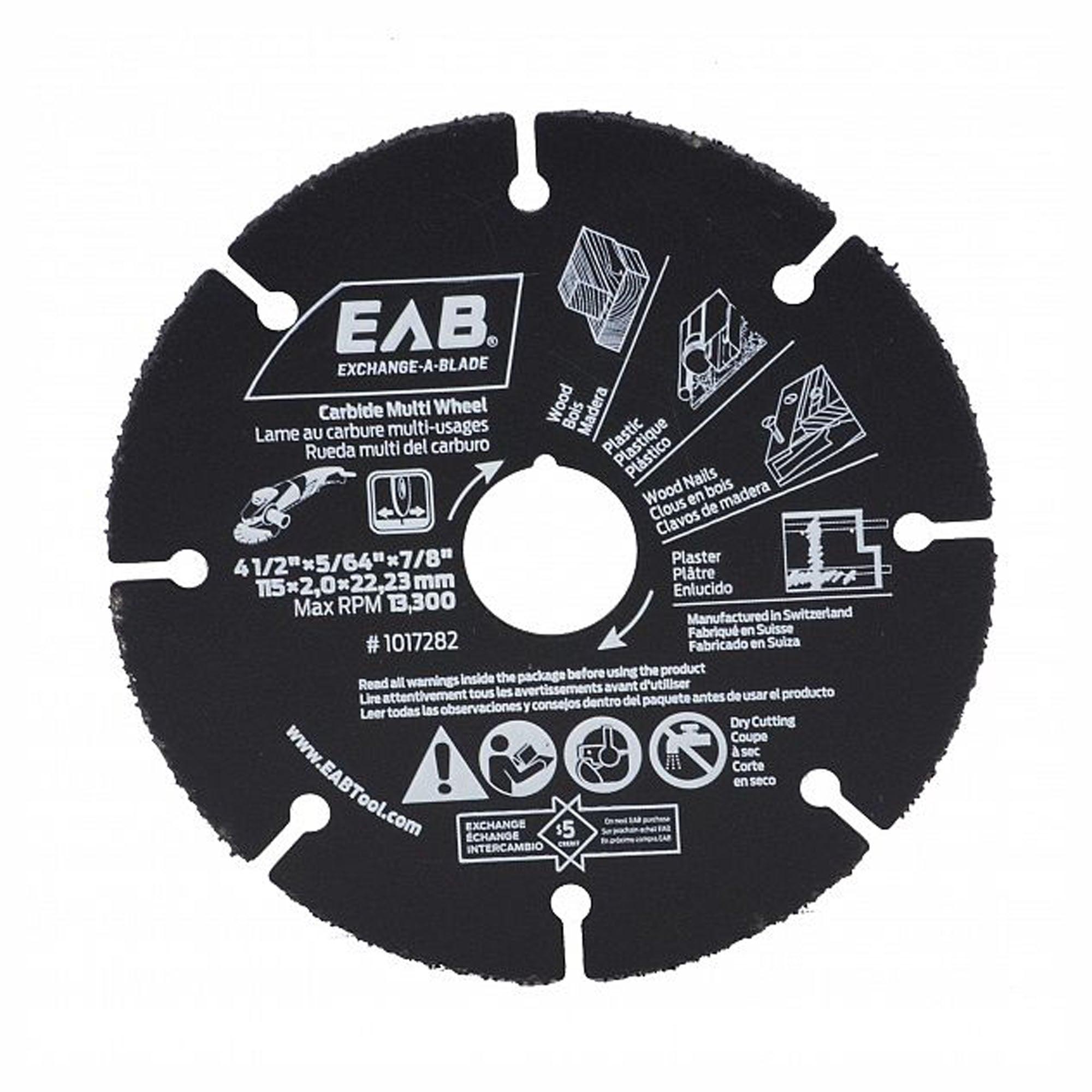 Lame de meuleuse au carbure, multi-usage, 4-1/2''