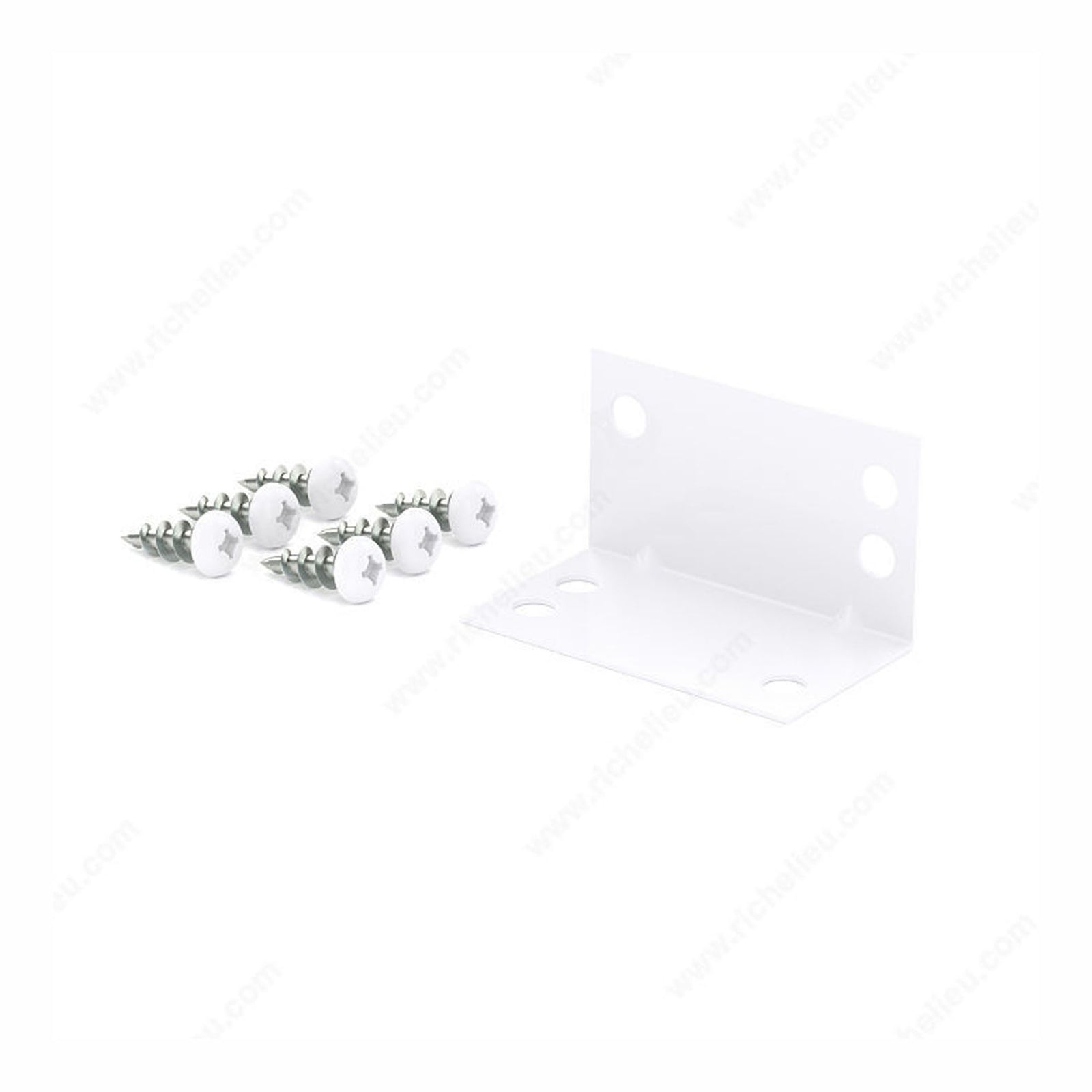 CC - Équerre de coin large avec vis, blanche, 1'' x 1-3/4'' x 1'' (emballage de 4)