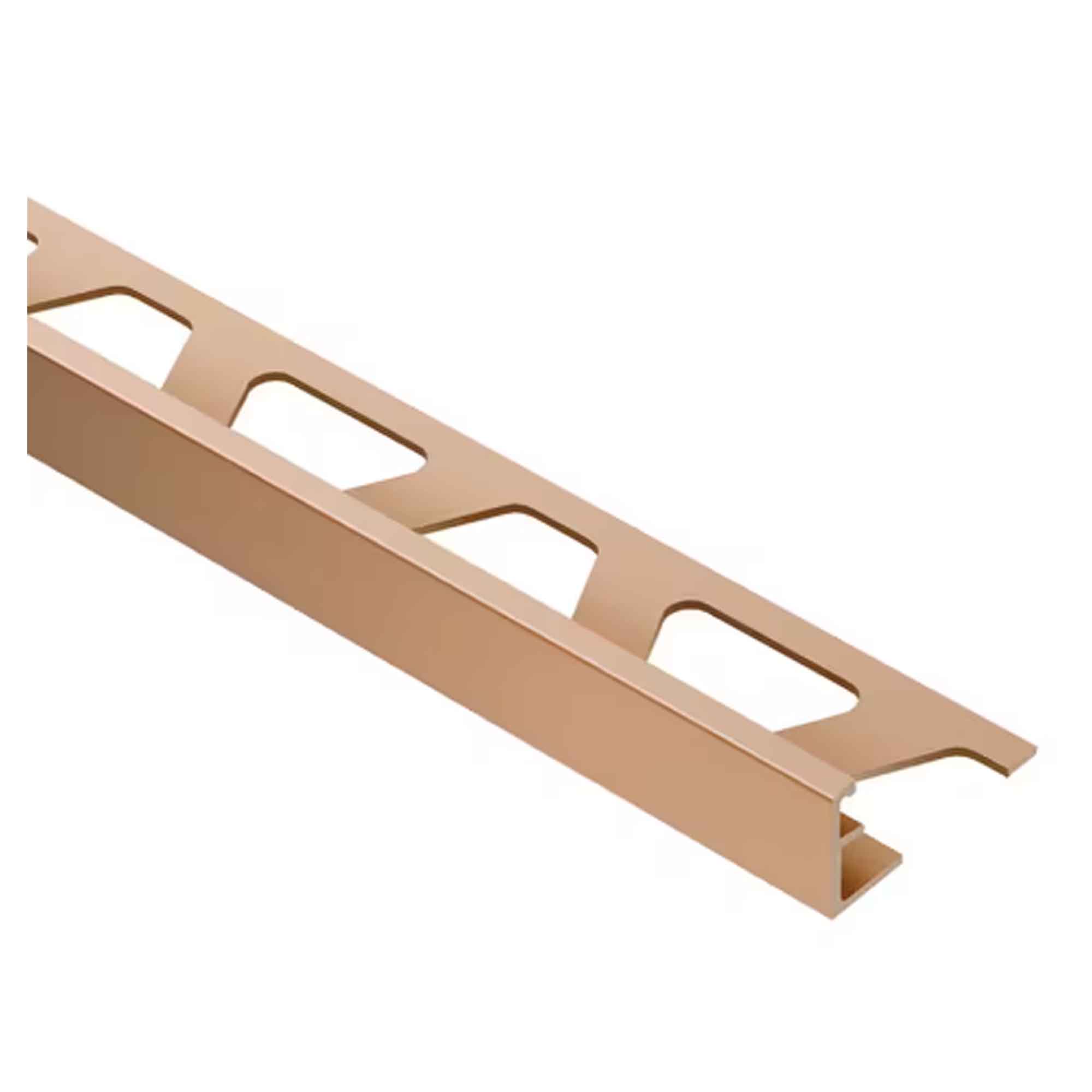 Moulure profilée de protection pour transition en pente 87° en aluminium cuivre bronze, 1/2''