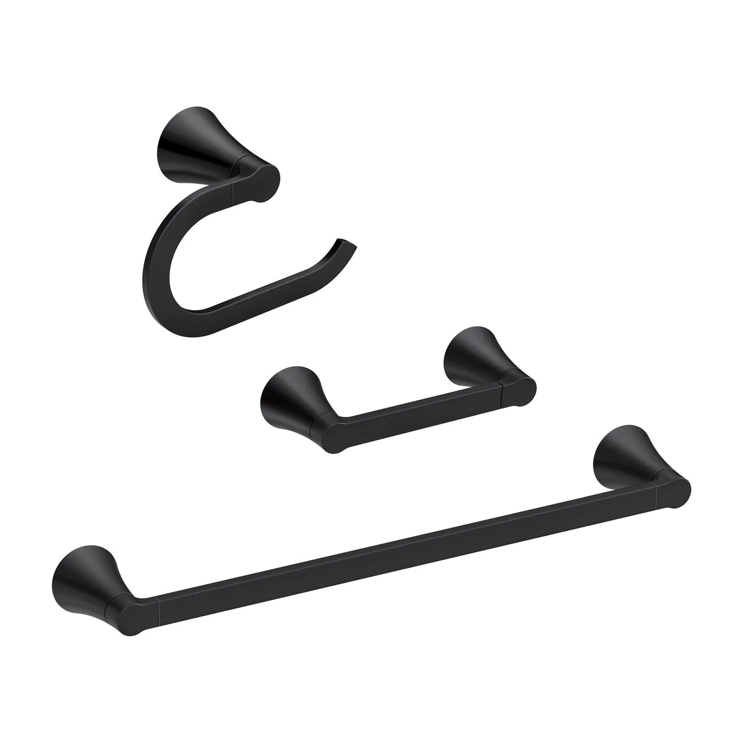 Ensemble porte-serviettes pivotant, Mikah, noir mat