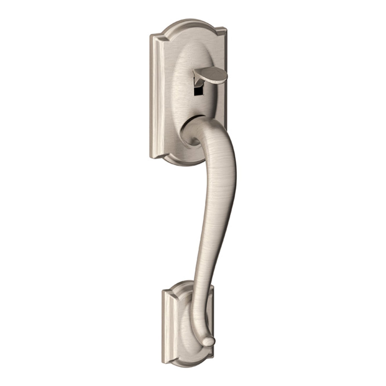 Clenche d'entrée Georgian Camelot, nickel satiné