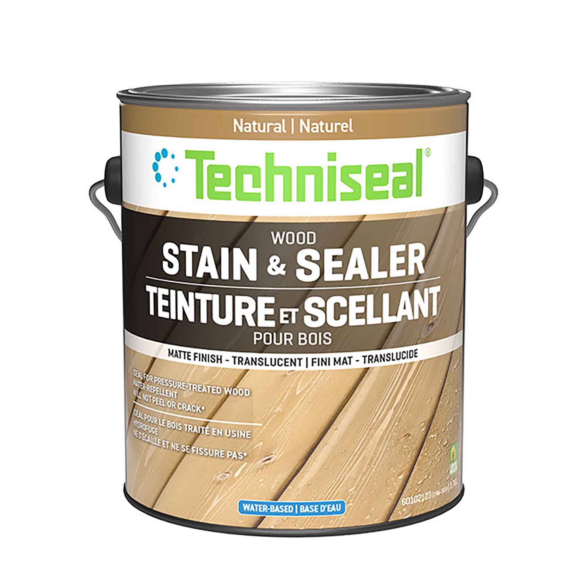 Teinture mate et scellant pour bois à base d'eau, naturel (3,78 L)