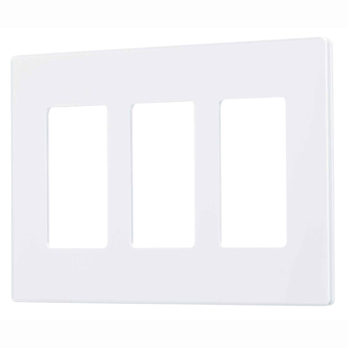 Plaque murale Decora sans vis pour 3 dispositifs, blanc